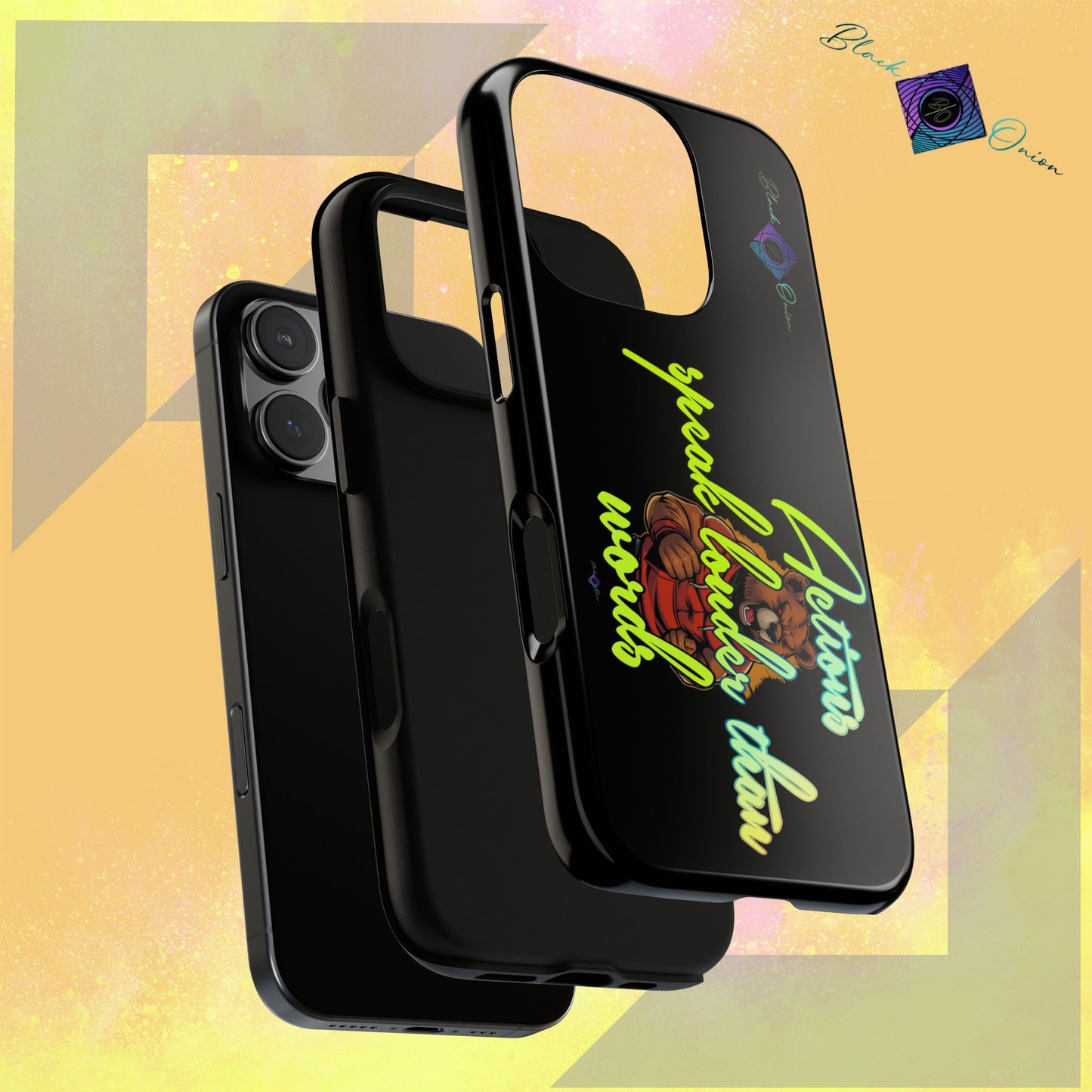 BlackOnion Brand New Phone Case - with Motivational Workout Motif ‘Actions speak lauder ‘💪🔥🫵