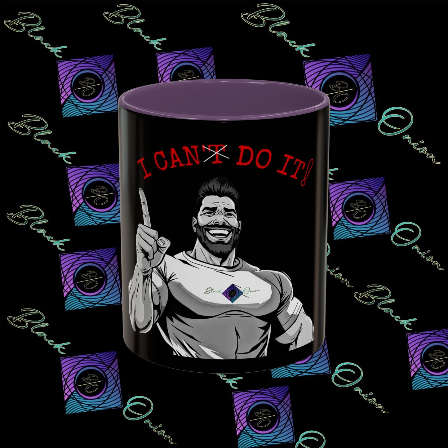 BlackOnion Coffee Mug 2 with Workout Motif ‘I Can Do It V2’🫵🔥💪