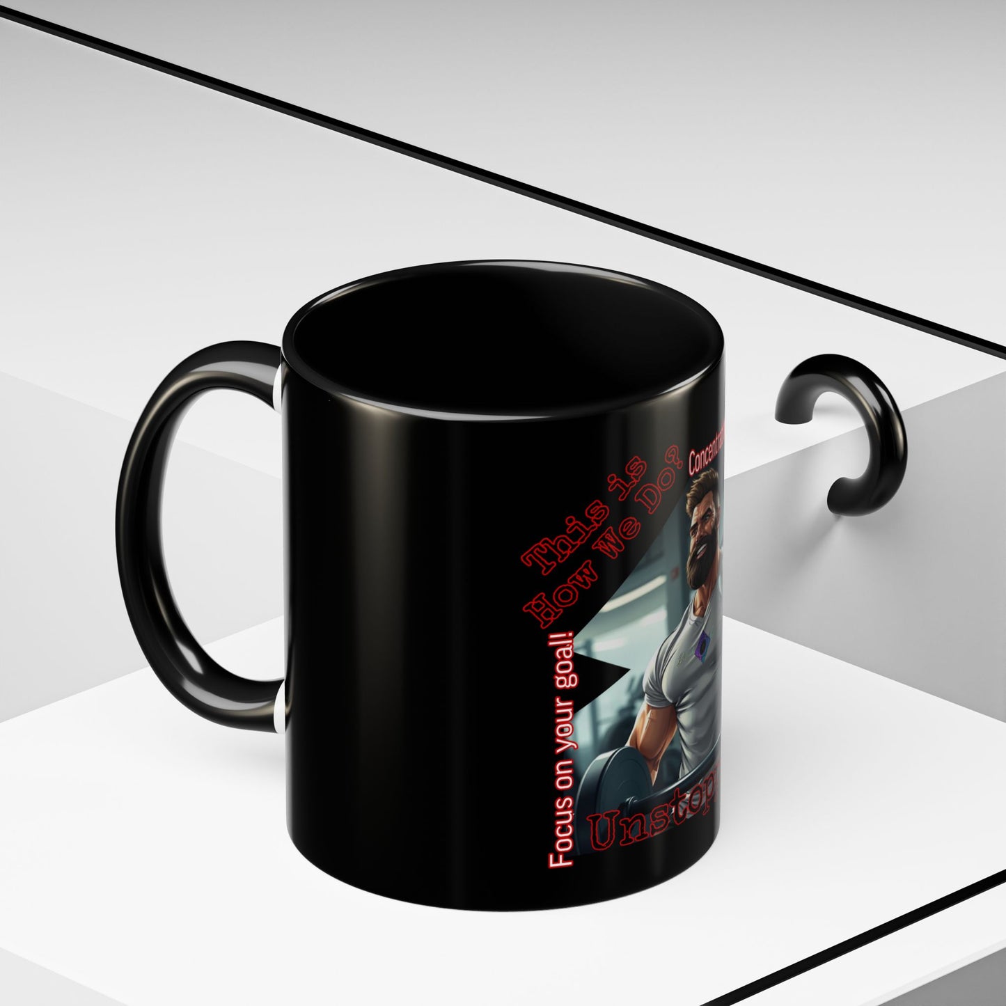 BlackOnion Coffee Mug - 11oz with Workout Motif ‘Unstoppable’🔥💪🫵
