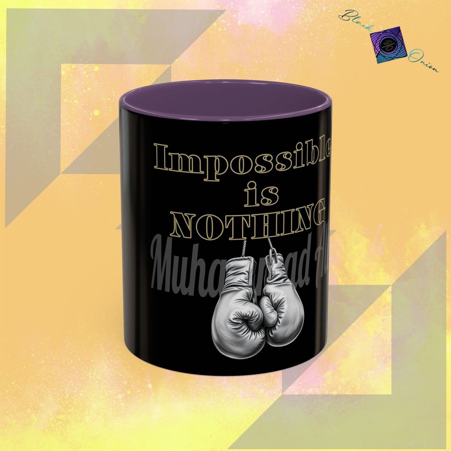 BlackOnion Coffee Mug 2 with Workout Motif ‘Impossible is NothingV2’🫵🔥💪
