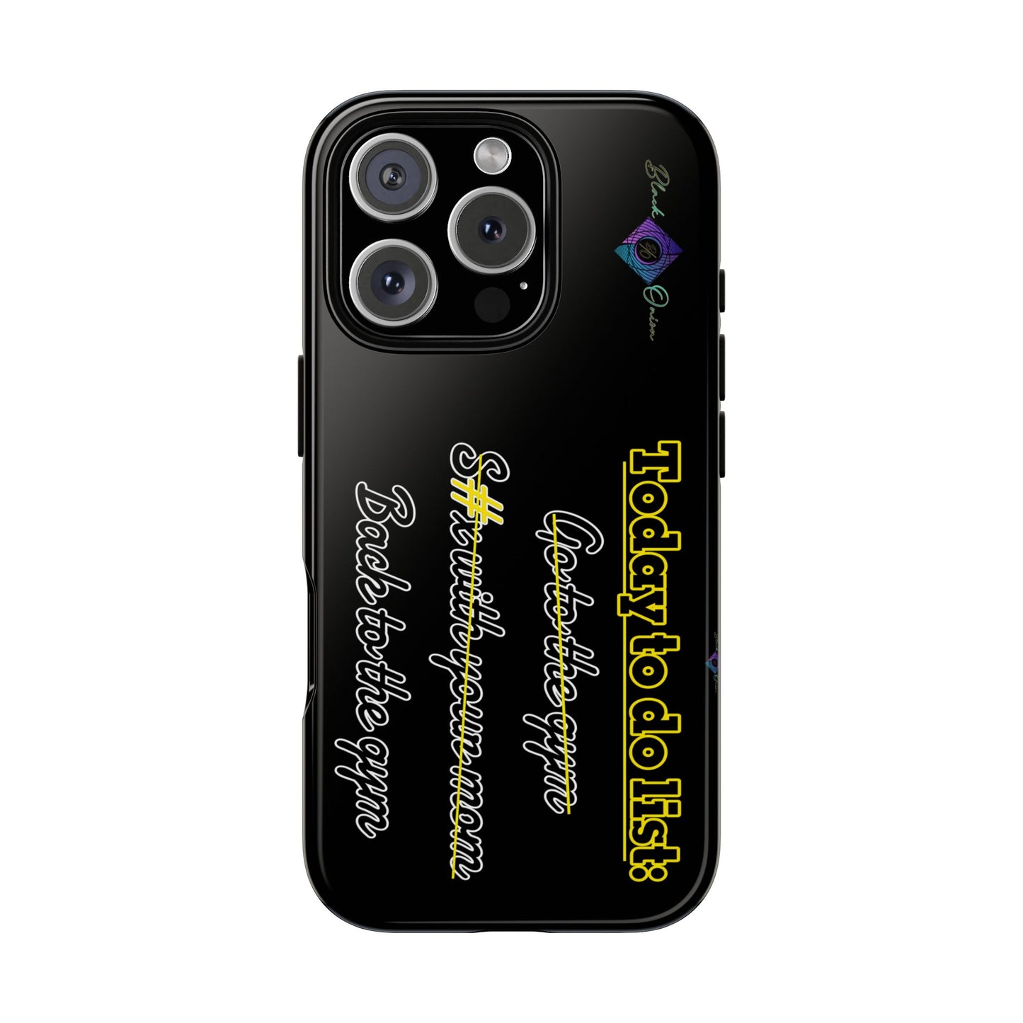 BlackOnion Brand New Phone Case - with Motivational Workout Motif’Today to do list ‘💪🔥🫵