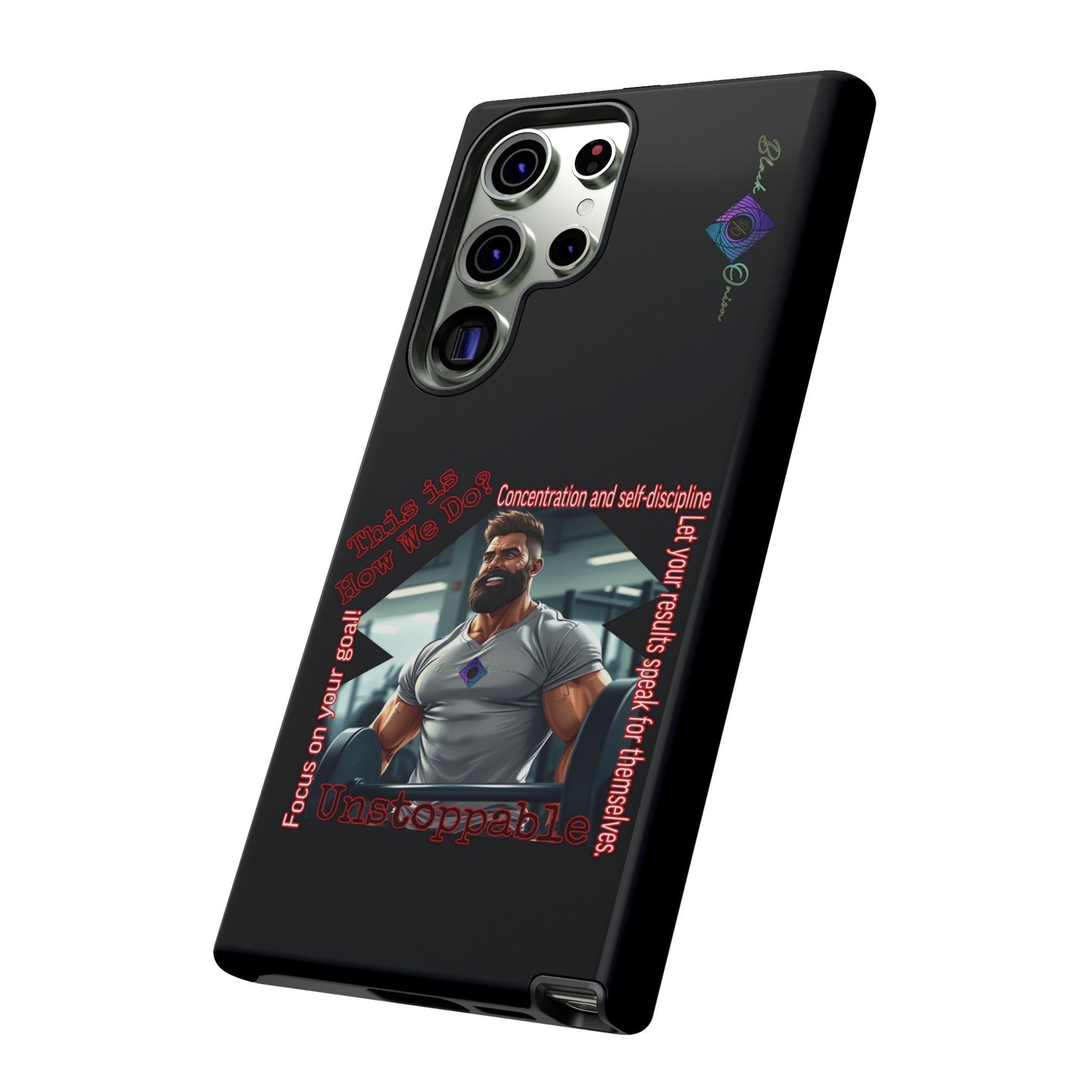 BlackOnion Brand New Phone Case - with Motivational Workout Motif’Unstoppable ‘💪🔥🫵