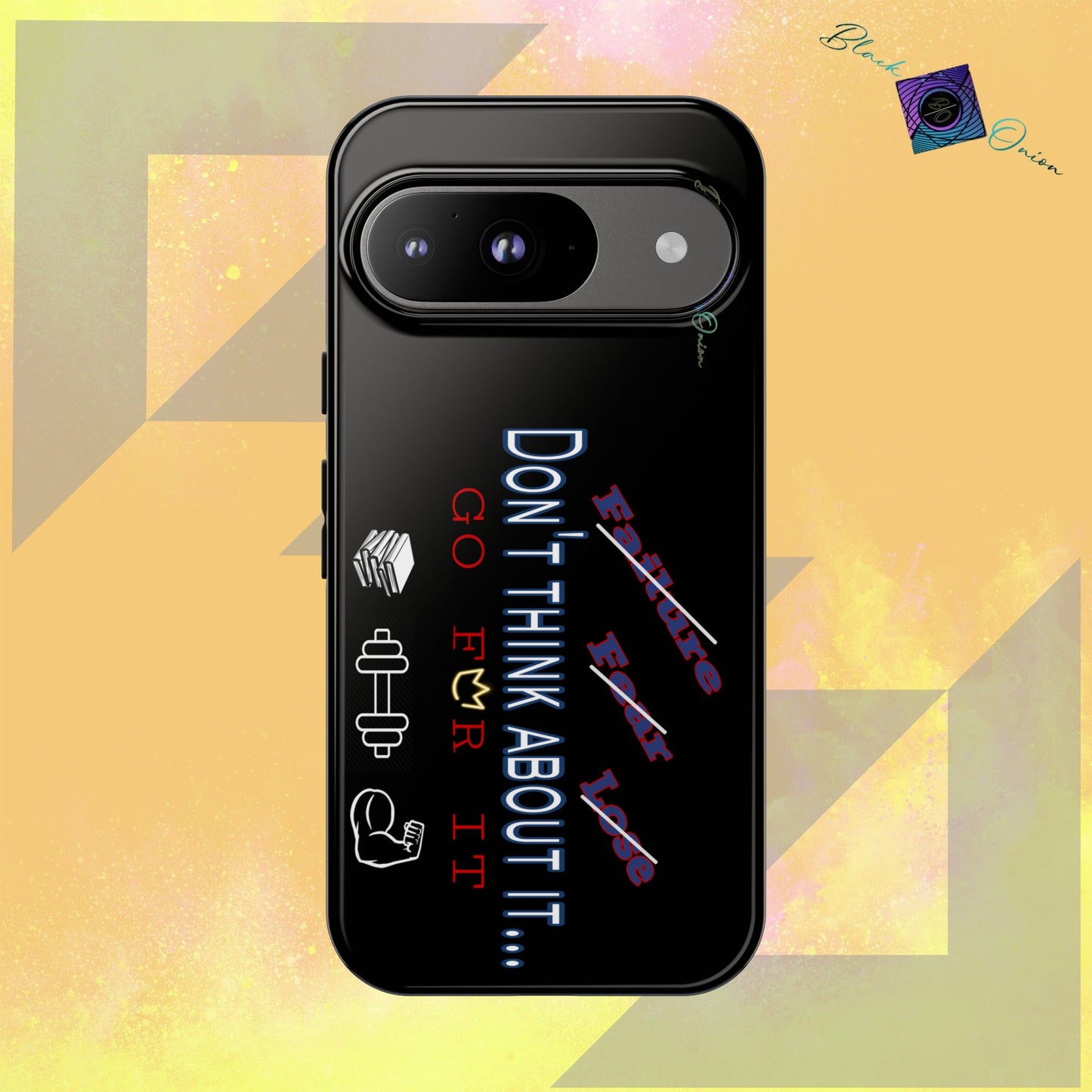 BlackOnion Brand New Phone Case - with Motivational Workout Motif’Don’t think ‘💪🔥🫵