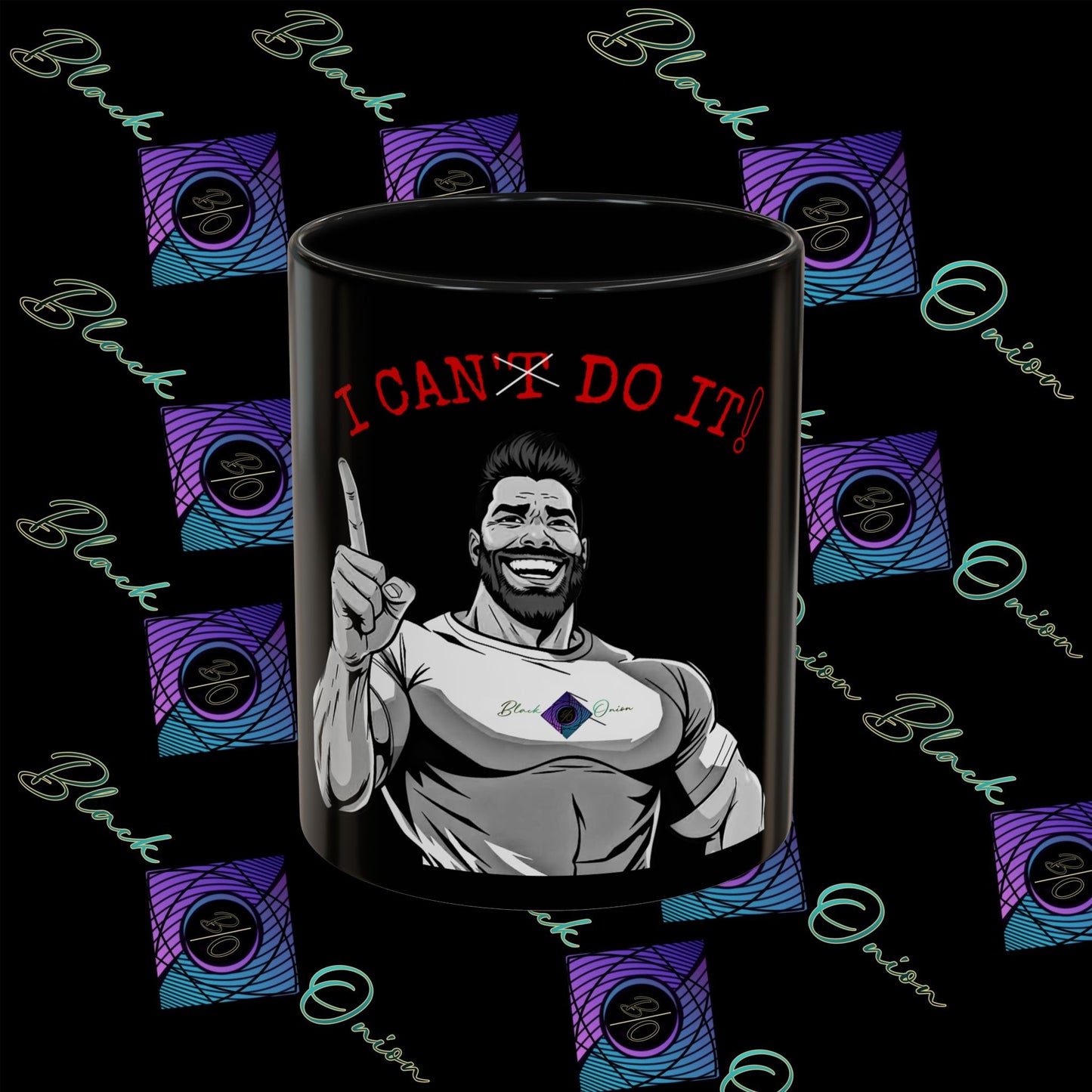 BlackOnion Coffee Mug 2 with Workout Motif ‘I Can Do It V2’🫵🔥💪