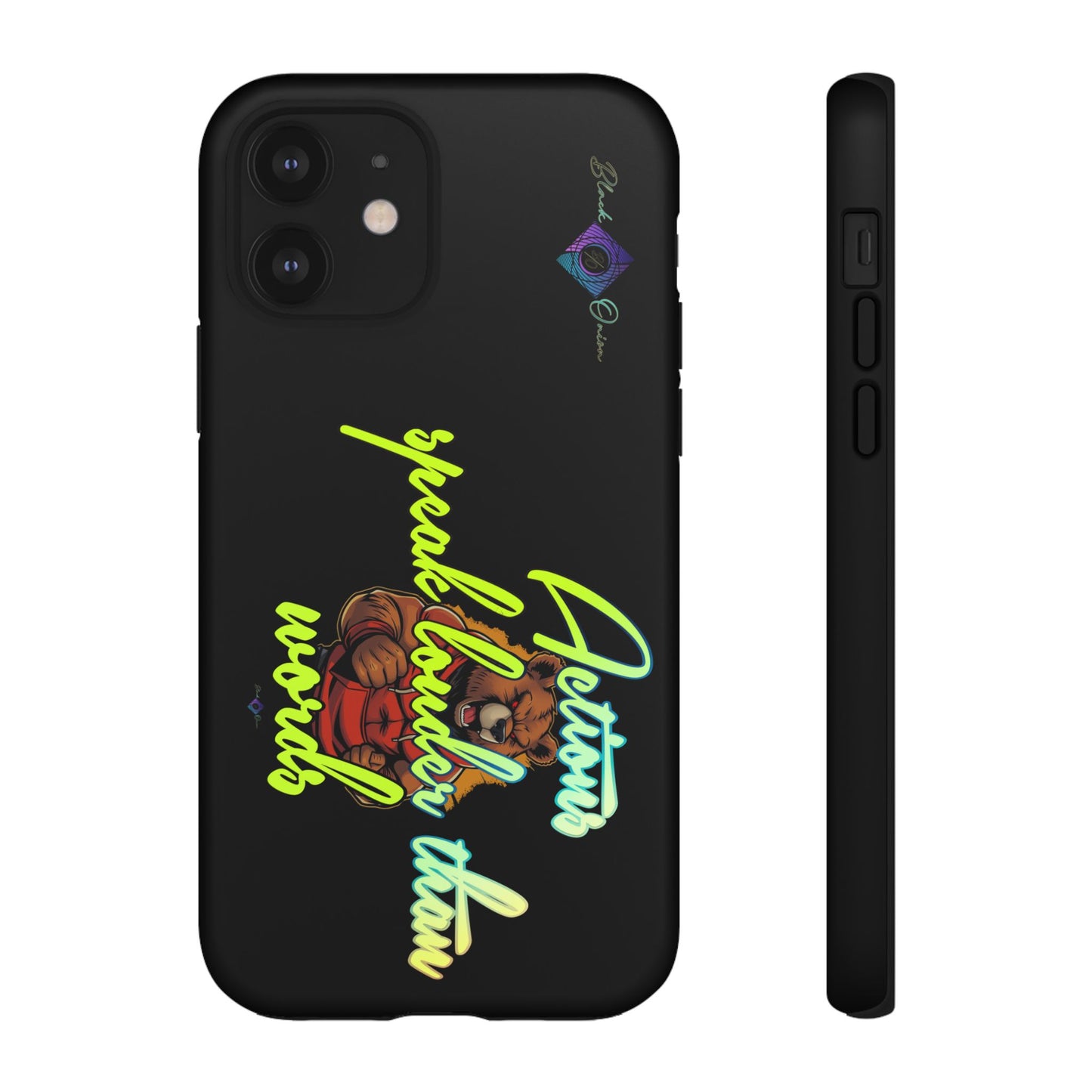 BlackOnion Brand New Phone Case - with Motivational Workout Motif ‘Actions speak lauder ‘💪🔥🫵