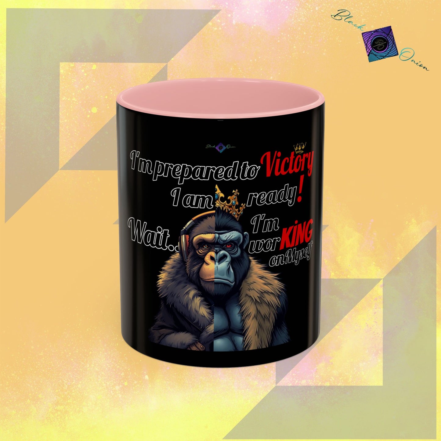 BlackOnion Coffee Mug 2 with Workout Motif ‘Victory V2’🫵🔥💪