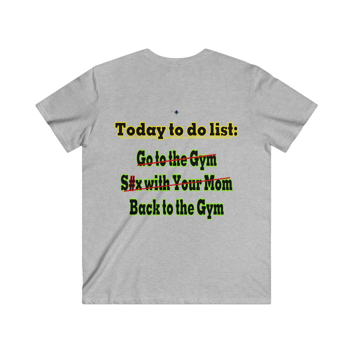 BlackOnion Men's V-Neck T-Shirt with Workout Motif ‘Today to do list’💪🔥🫵