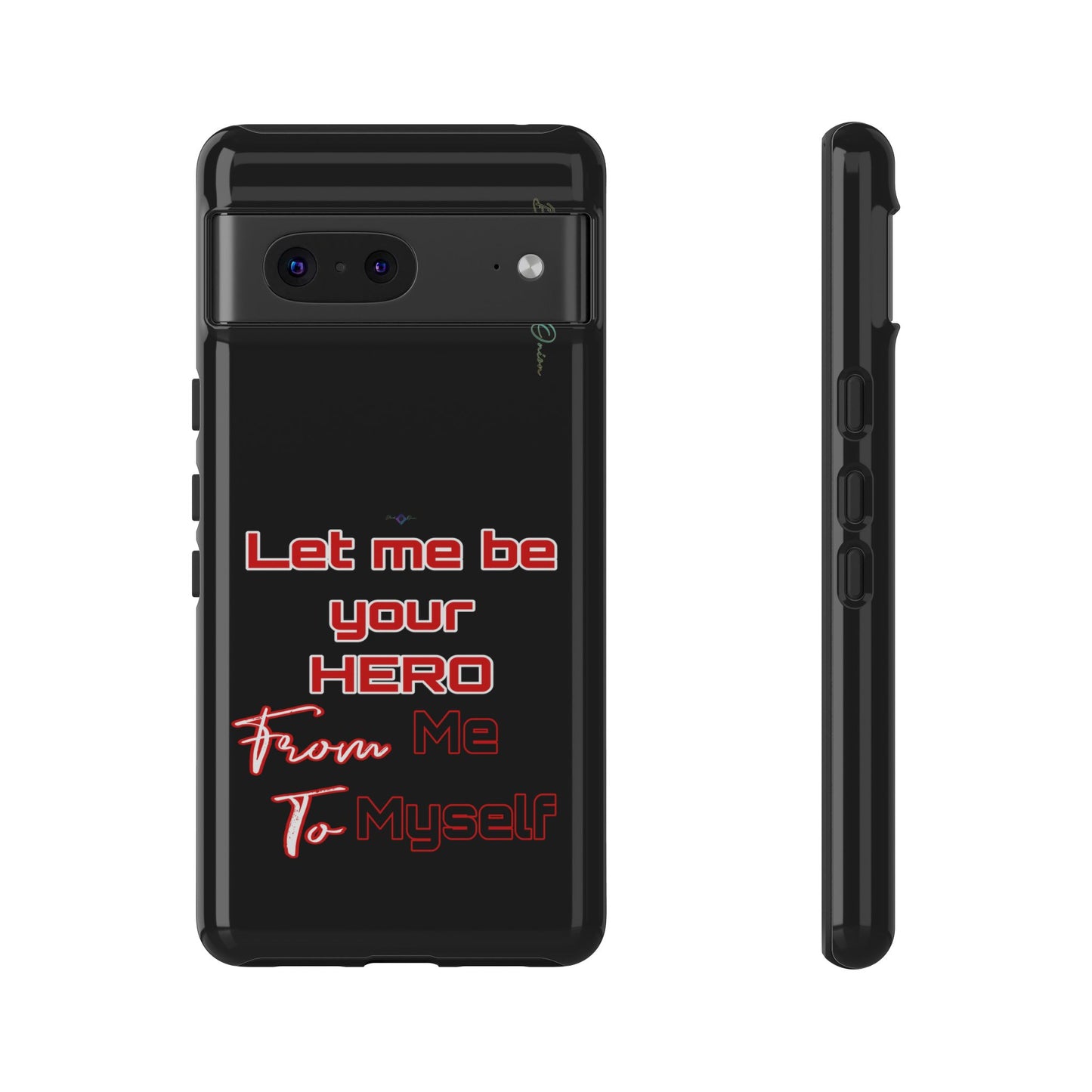 BlackOnion Brand New Phone Case - with Motivational Workout Motif’Let me be your Hero ‘💪🔥🫵