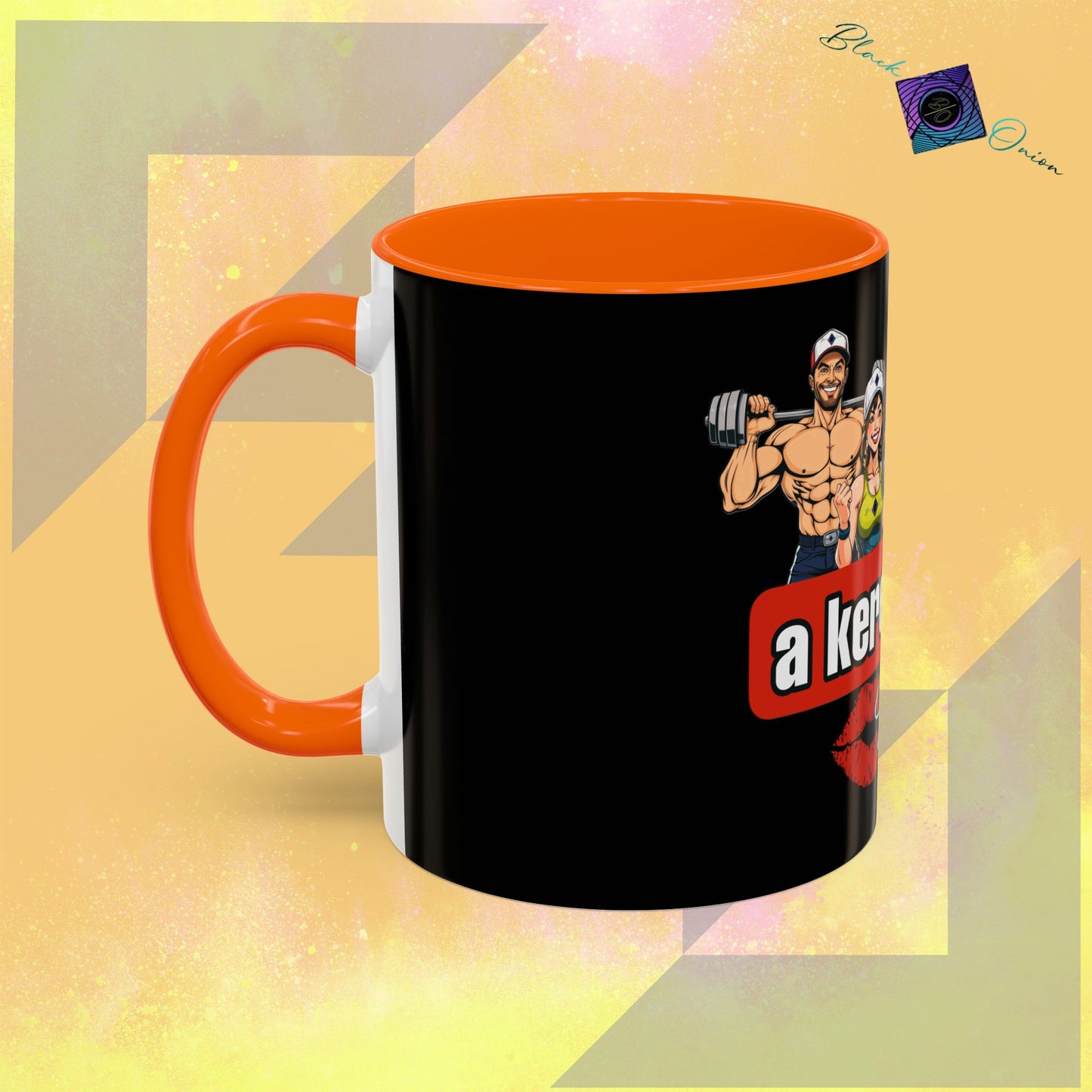 BlackOnion Coffee Mug - 11oz with Workout Motif ‘Az igazi férfi’🔥💪🫵