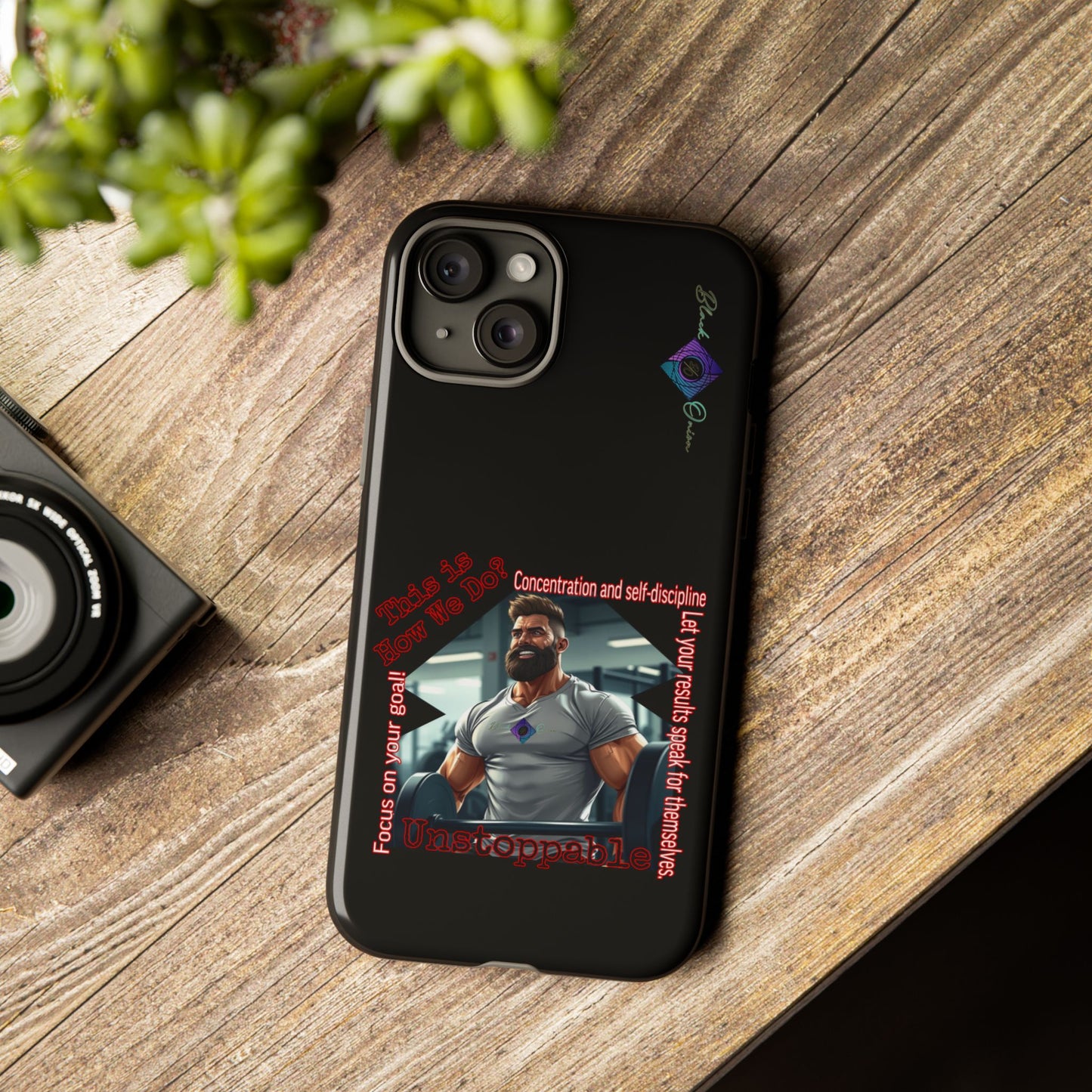 BlackOnion Brand New Phone Case - with Motivational Workout Motif’Unstoppable ‘💪🔥🫵
