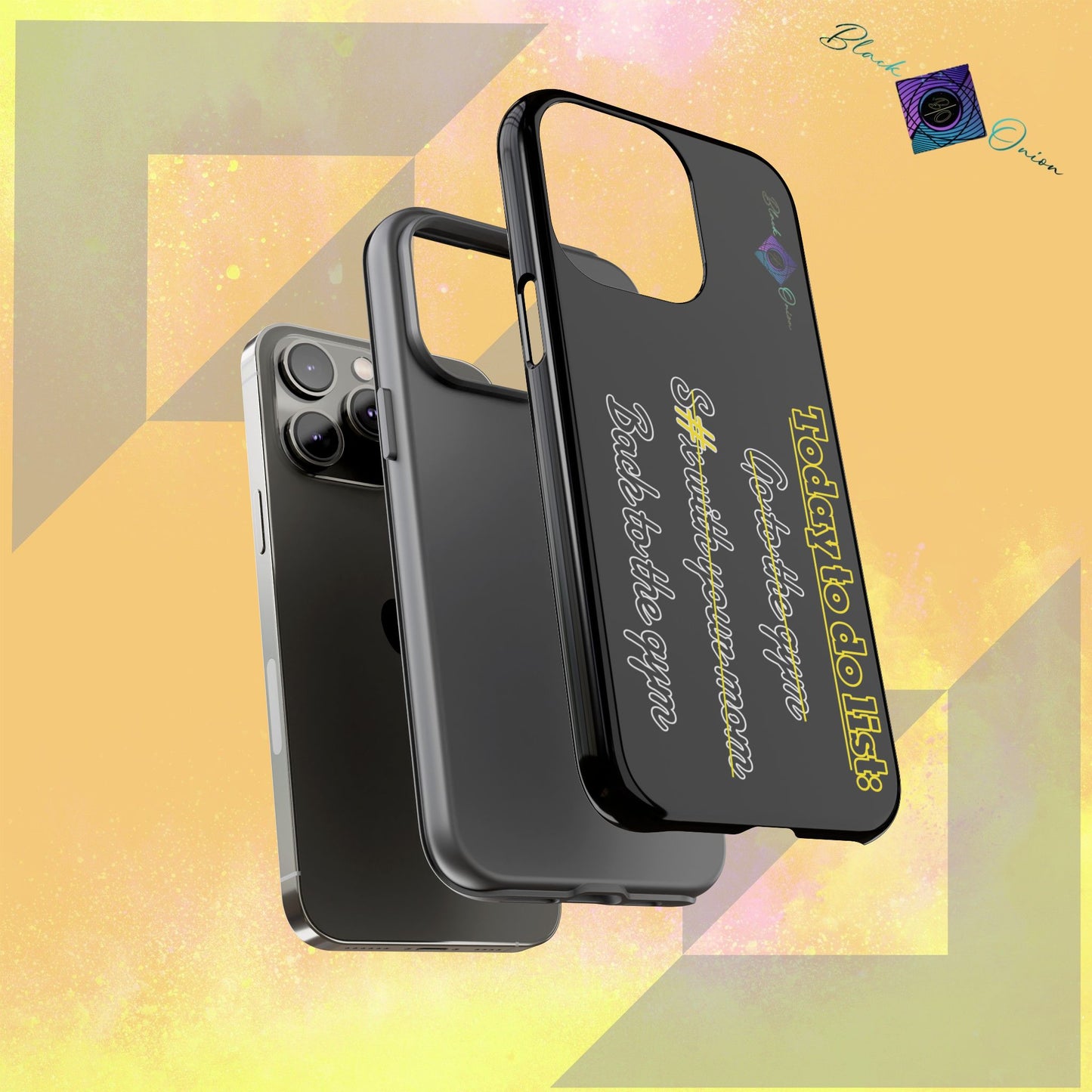 BlackOnion Brand New Phone Case - with Motivational Workout Motif’Today to do list ‘💪🔥🫵