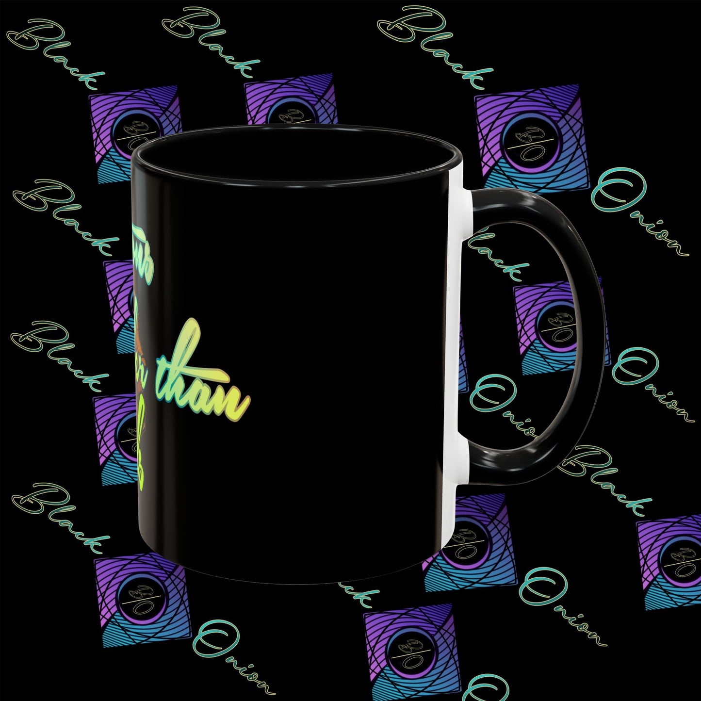 BlackOnion Coffee Mug 2 with Workout Motif ‘Actions speak lauder than words V2’🫵🔥💪