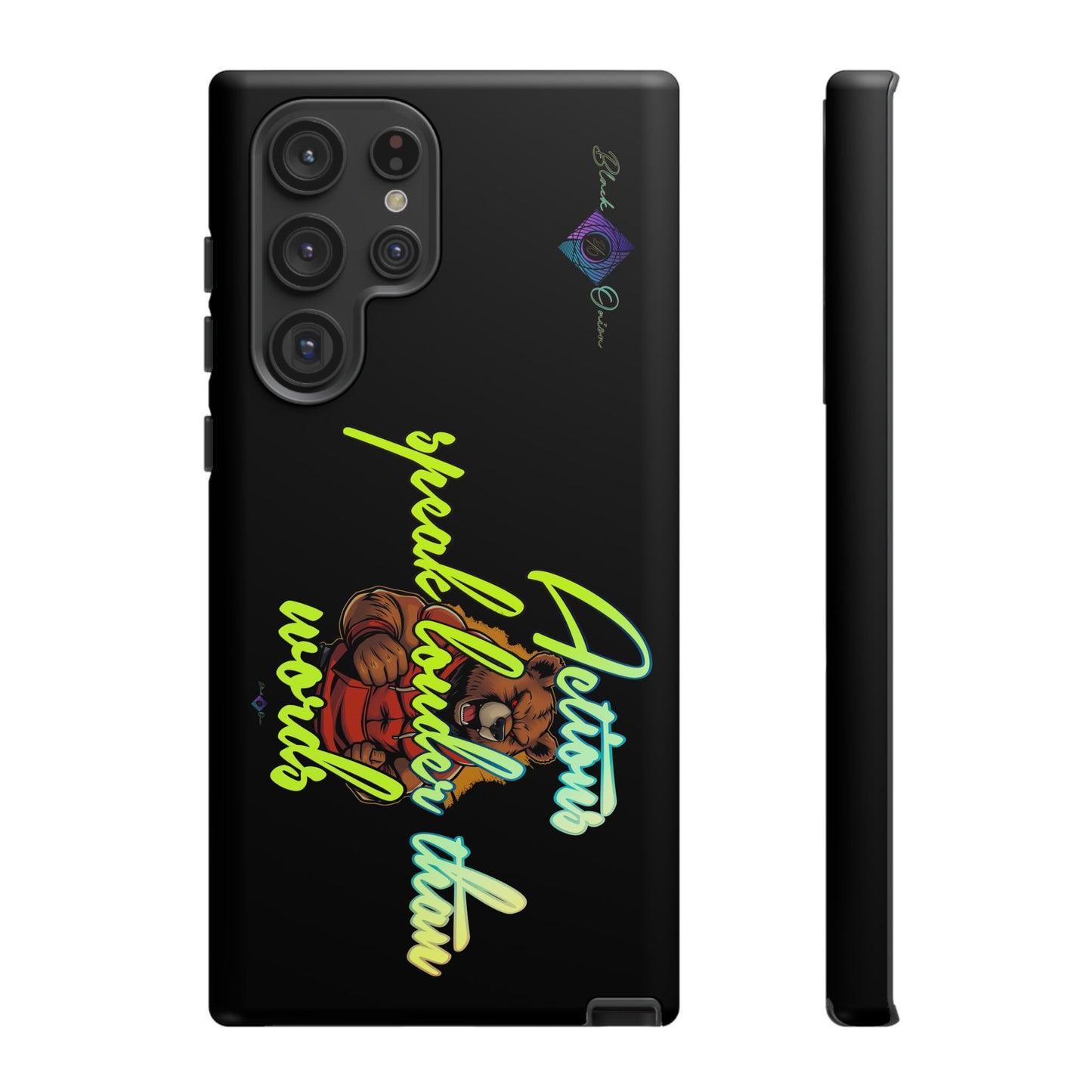 BlackOnion Brand New Phone Case - with Motivational Workout Motif ‘Actions speak lauder ‘💪🔥🫵
