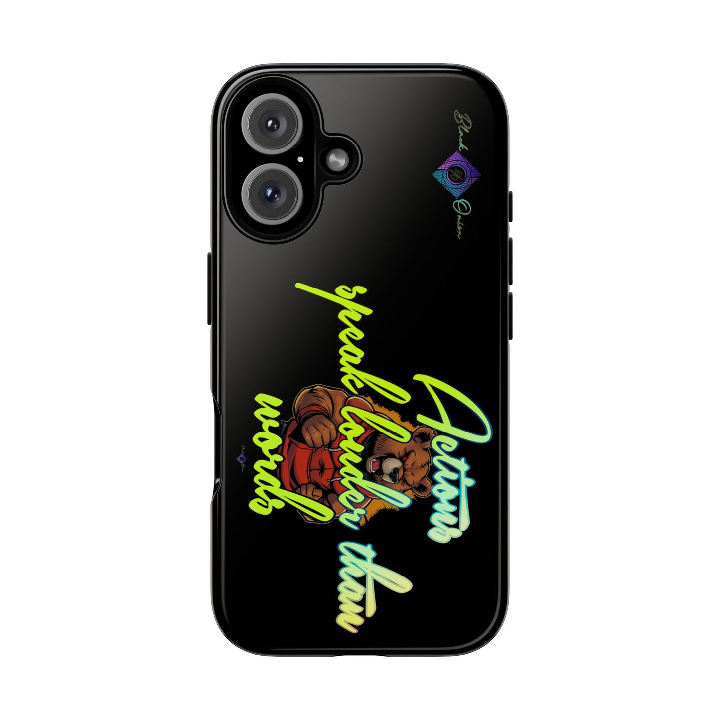 BlackOnion Brand New Phone Case - with Motivational Workout Motif ‘Actions speak lauder ‘💪🔥🫵
