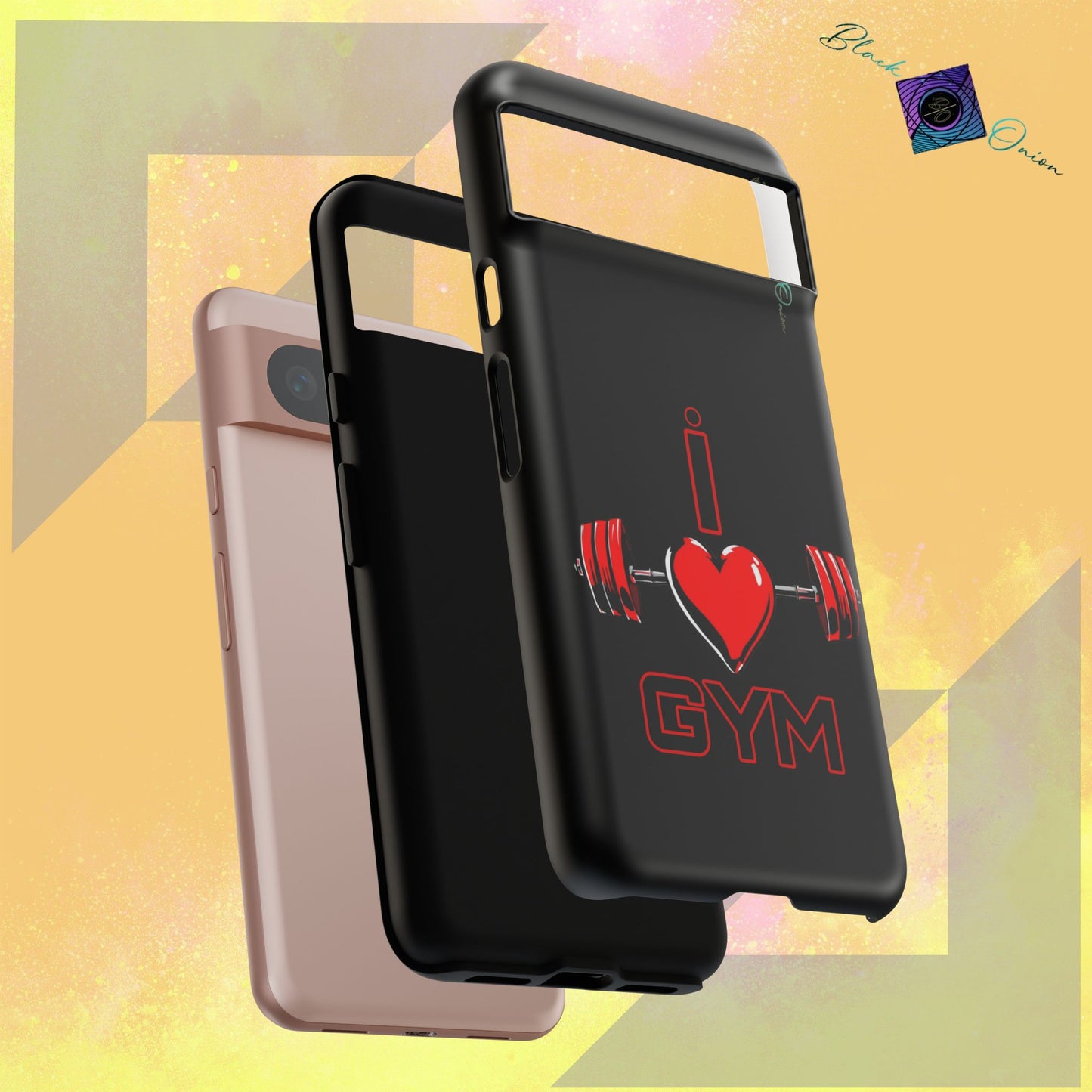BlackOnion Brand New Phone Case - with Motivational Workout Motif’I Love Gym ‘💪🔥🫵