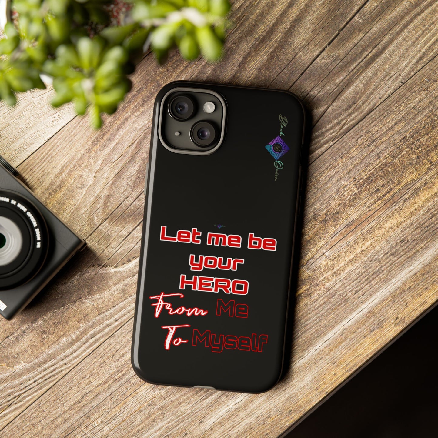 BlackOnion Brand New Phone Case - with Motivational Workout Motif’Let me be your Hero ‘💪🔥🫵