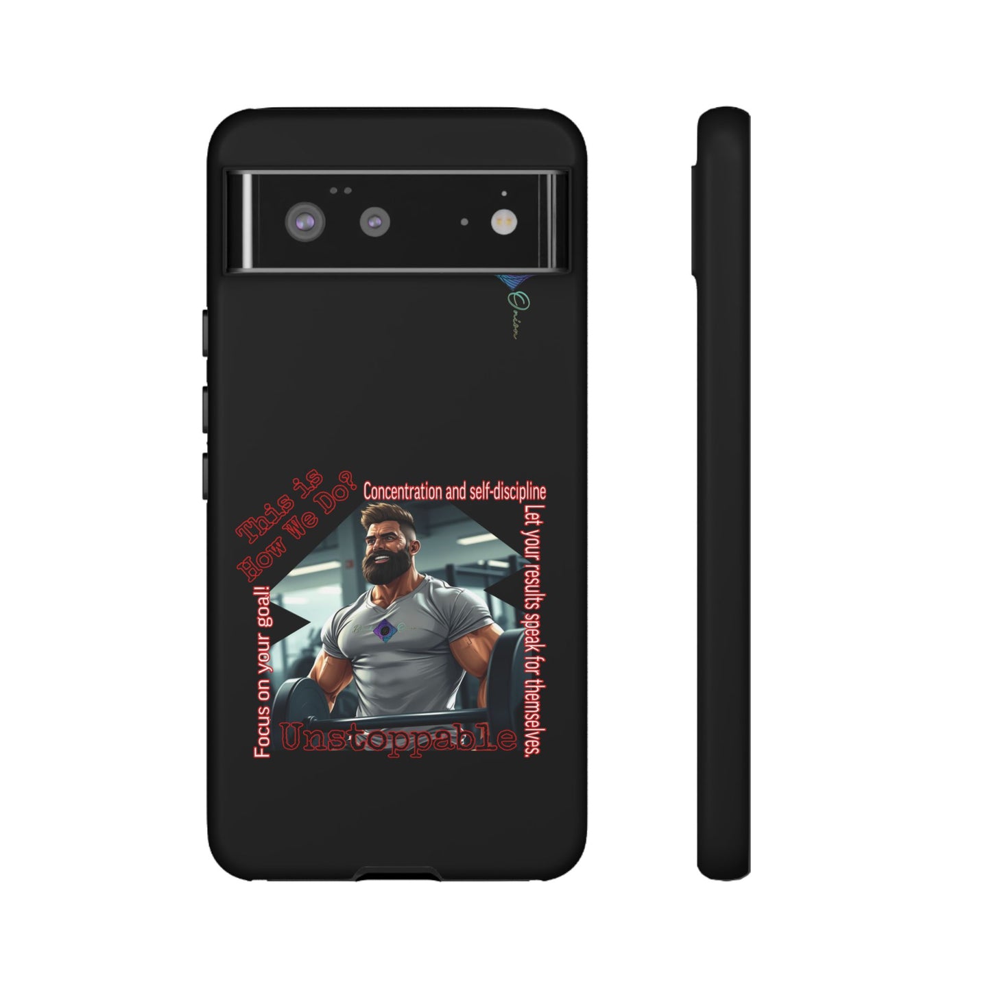 BlackOnion Brand New Phone Case - with Motivational Workout Motif’Unstoppable ‘💪🔥🫵