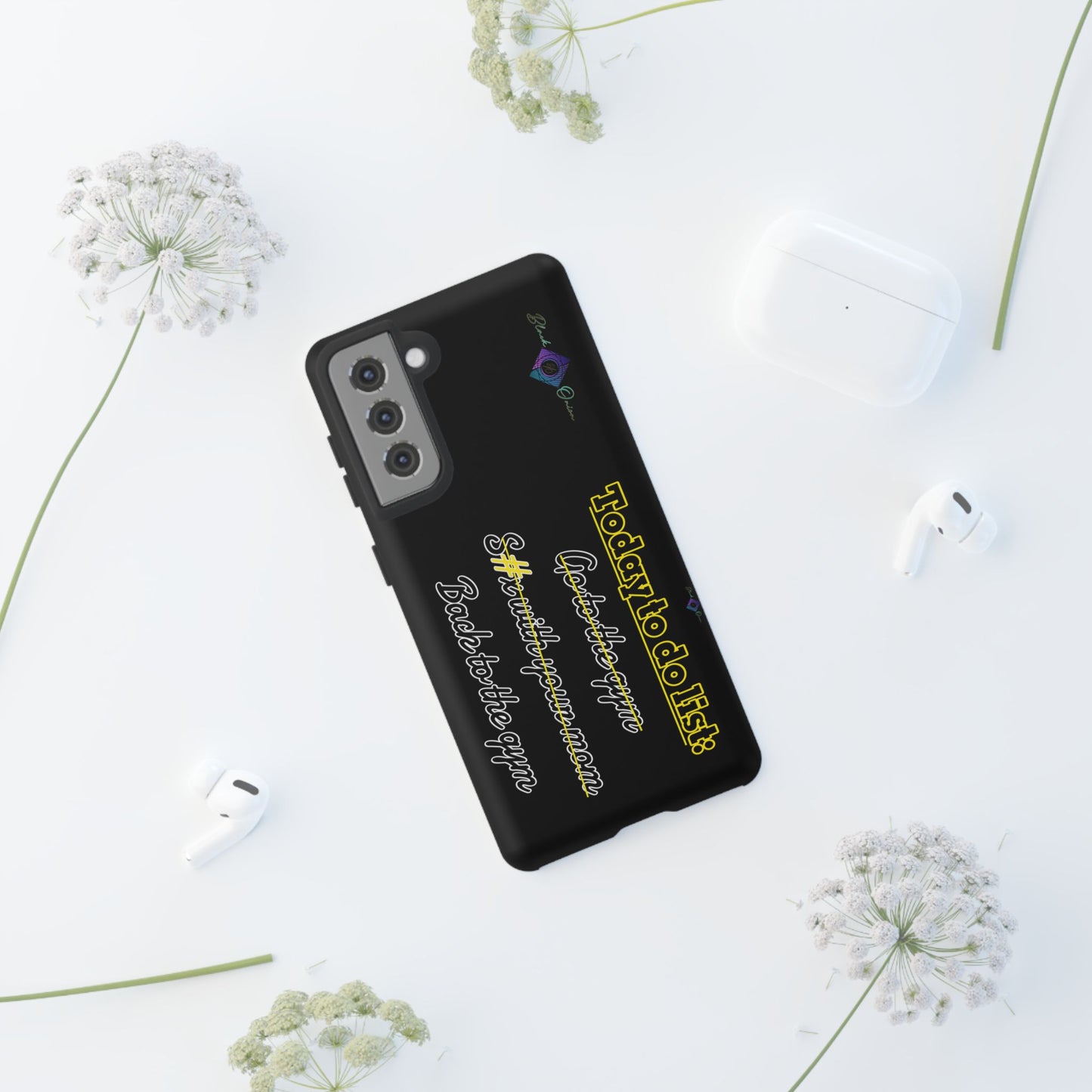 BlackOnion Brand New Phone Case - with Motivational Workout Motif’Today to do list ‘💪🔥🫵
