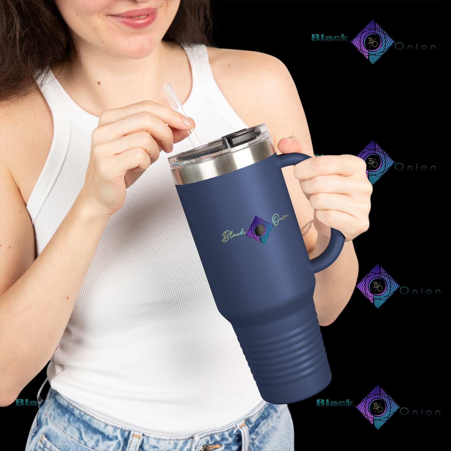 BlackOnion Travel Mug - 40oz with Straw