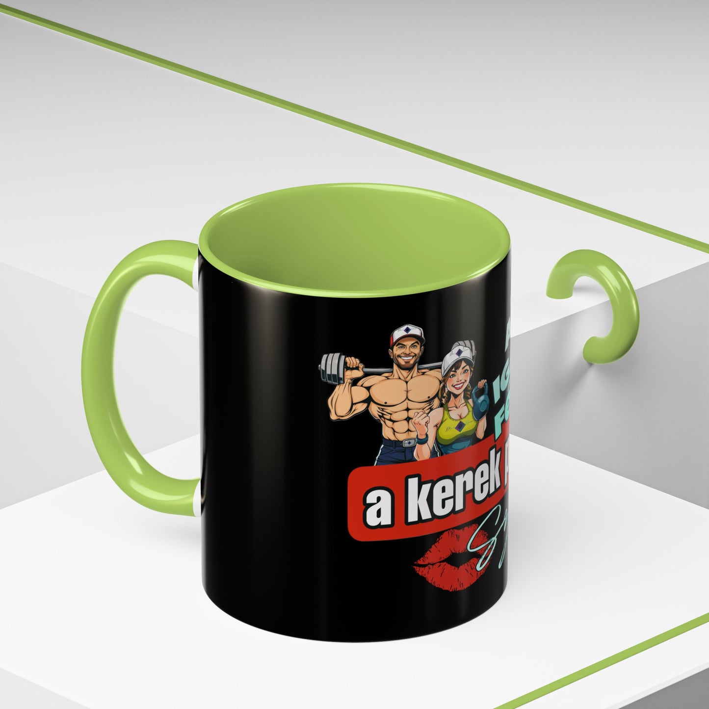 BlackOnion Coffee Mug Serial 2 with Workout Motif ‘Az igazi férfiak a kerek popsit szeretik ‘🫵🔥💪