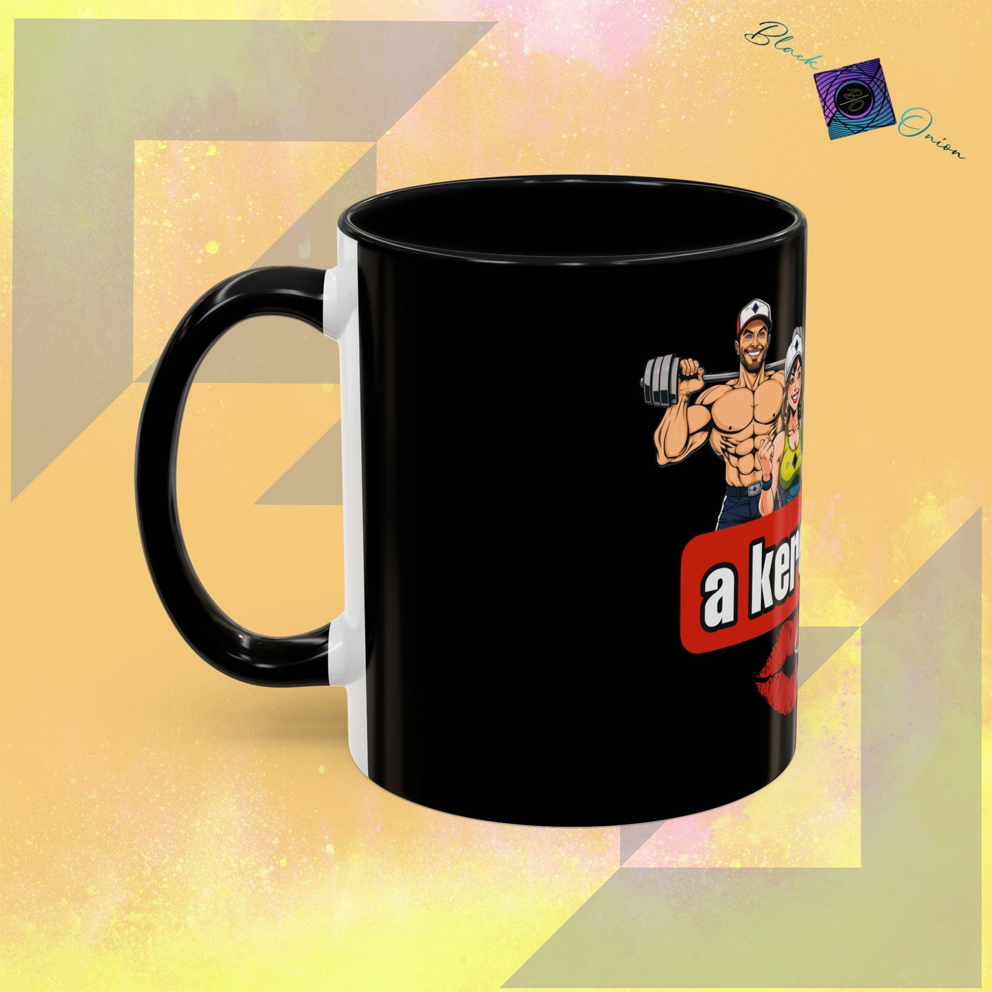 BlackOnion Coffee Mug - 11oz with Workout Motif ‘Az igazi férfi’🔥💪🫵