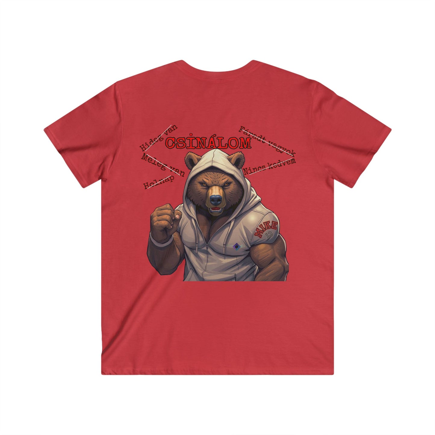 BlackOnion Men's V-Neck T-Shirt with Workout Motif ‘Mike 13’💪🔥🫵