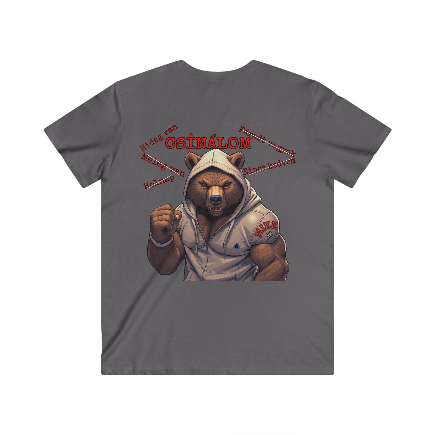 BlackOnion Men's V-Neck T-Shirt with Workout Motif ‘Mike 13’💪🔥🫵