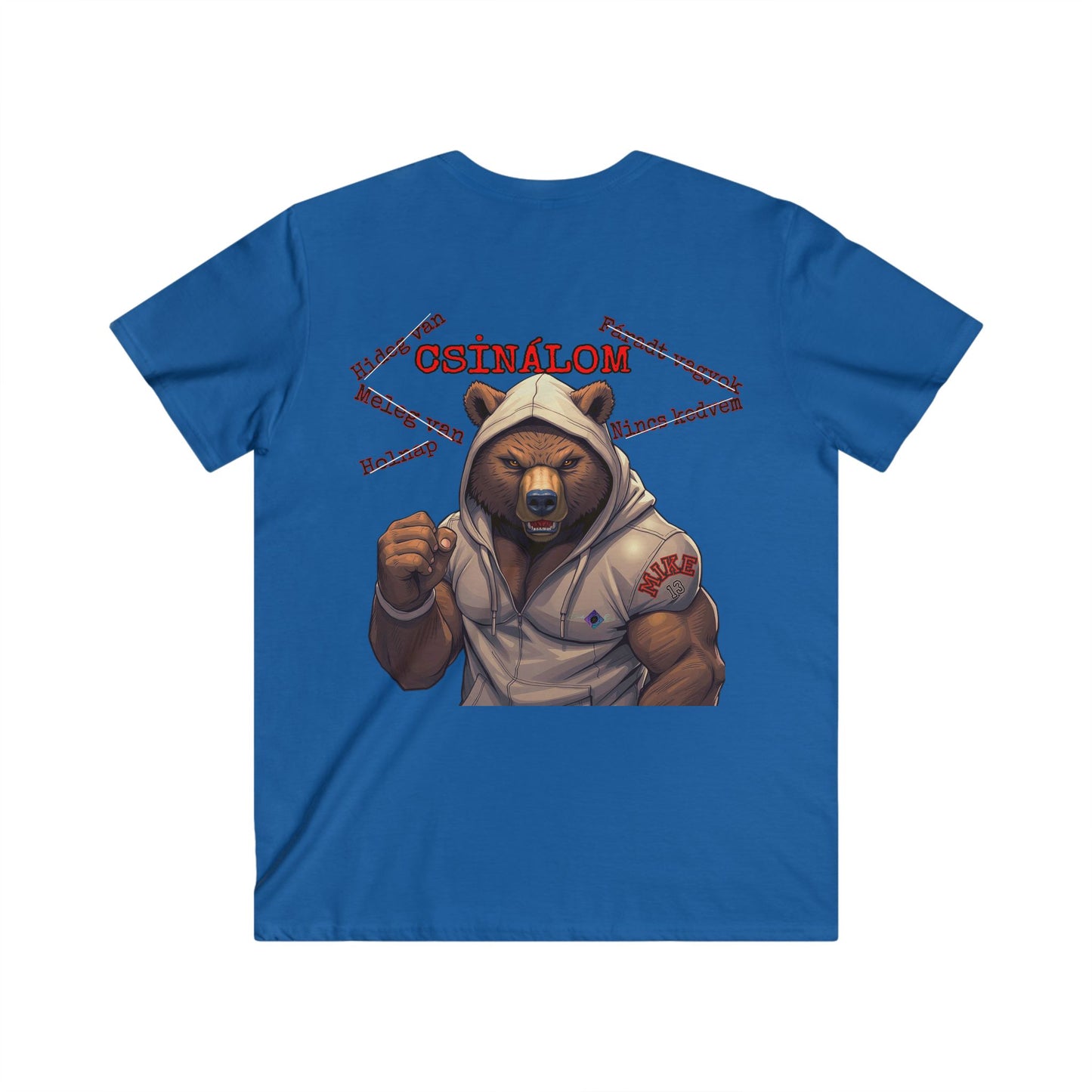BlackOnion Men's V-Neck T-Shirt with Workout Motif ‘Mike 13’💪🔥🫵