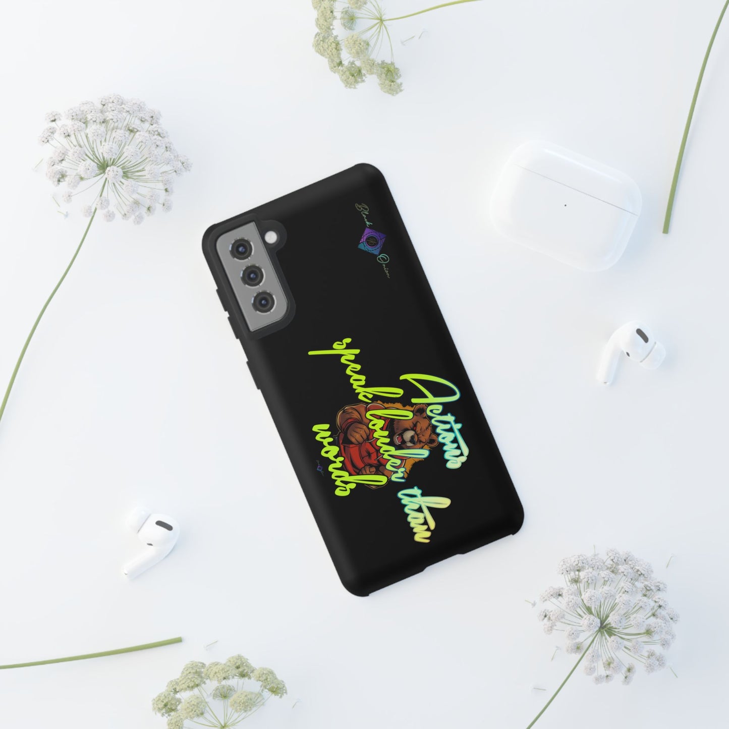 BlackOnion Brand New Phone Case - with Motivational Workout Motif ‘Actions speak lauder ‘💪🔥🫵