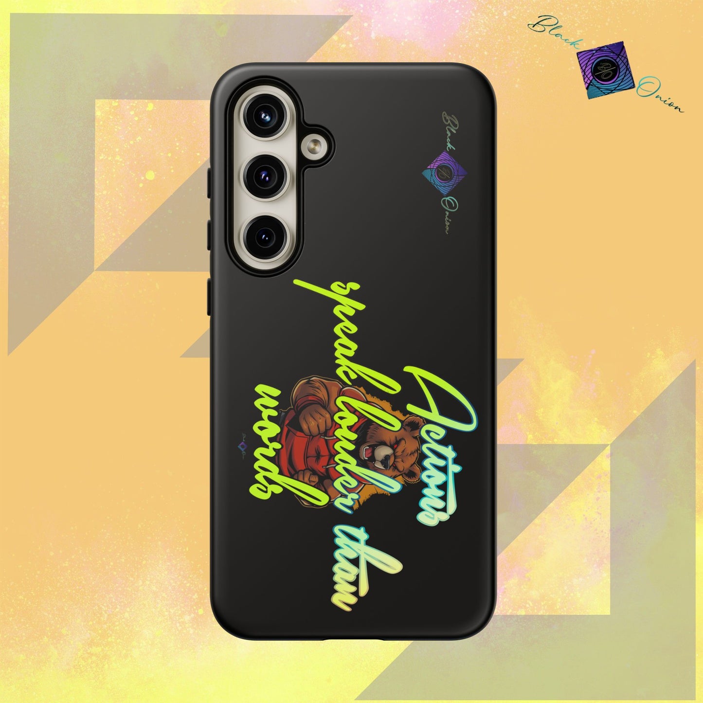 BlackOnion Brand New Phone Case - with Motivational Workout Motif ‘Actions speak lauder ‘💪🔥🫵