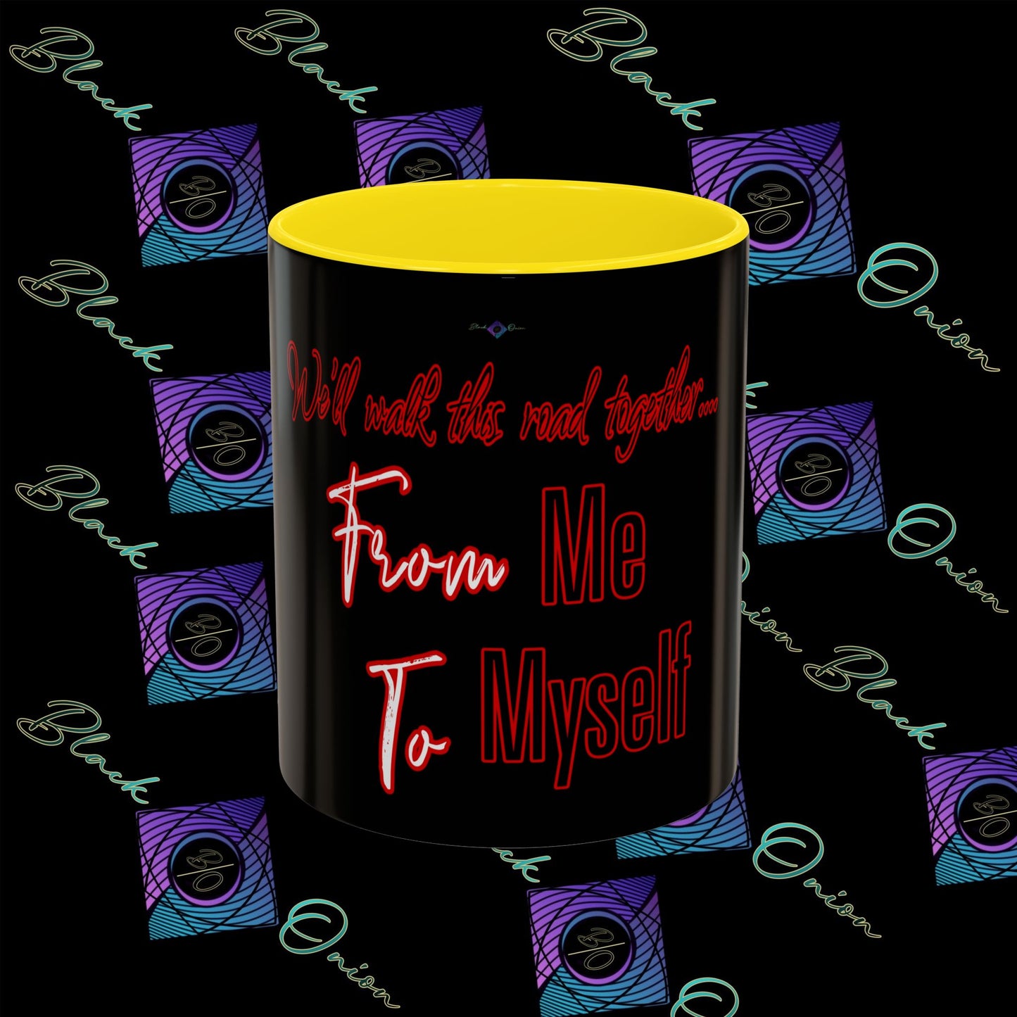 BlackOnion Coffee Mug Serial 2 with Workout Motif ‘ We’ll walk this road together’🫵🔥💪