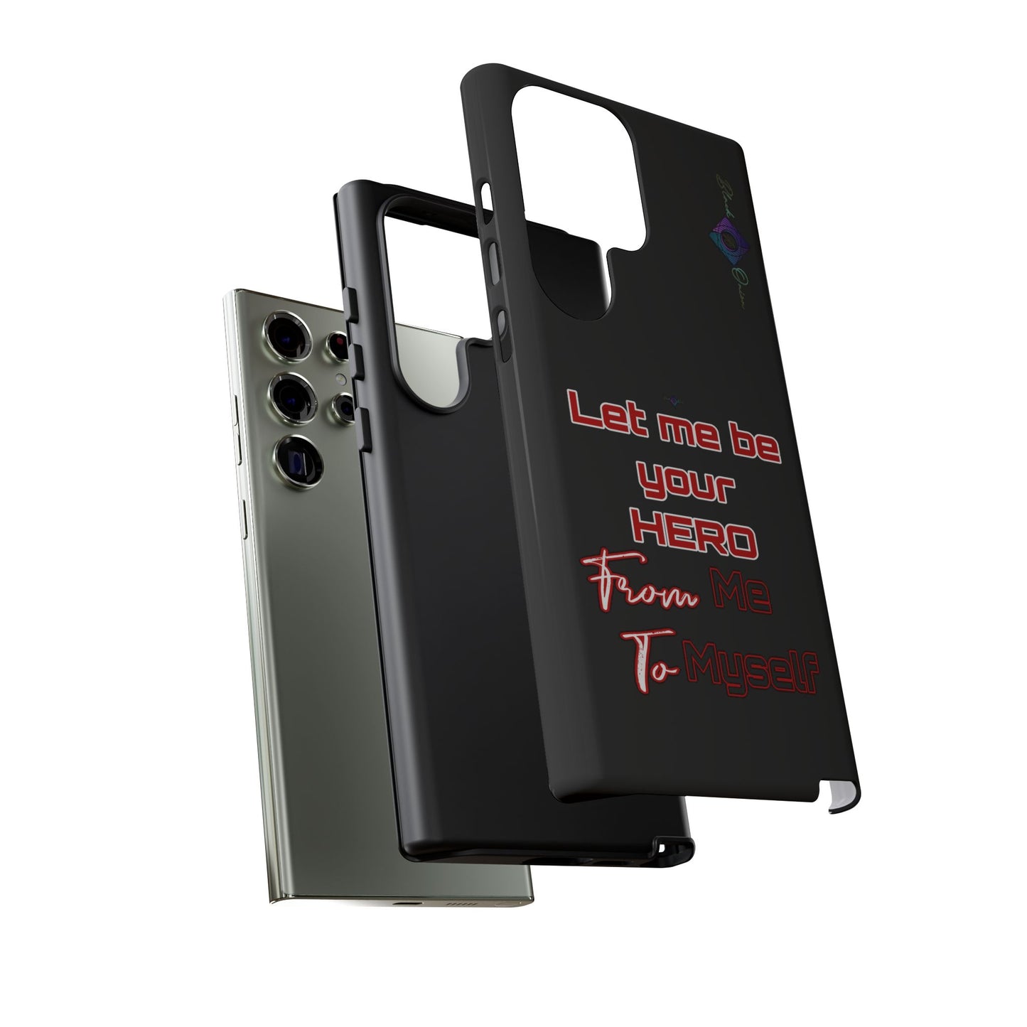 BlackOnion Brand New Phone Case - with Motivational Workout Motif’Let me be your Hero ‘💪🔥🫵