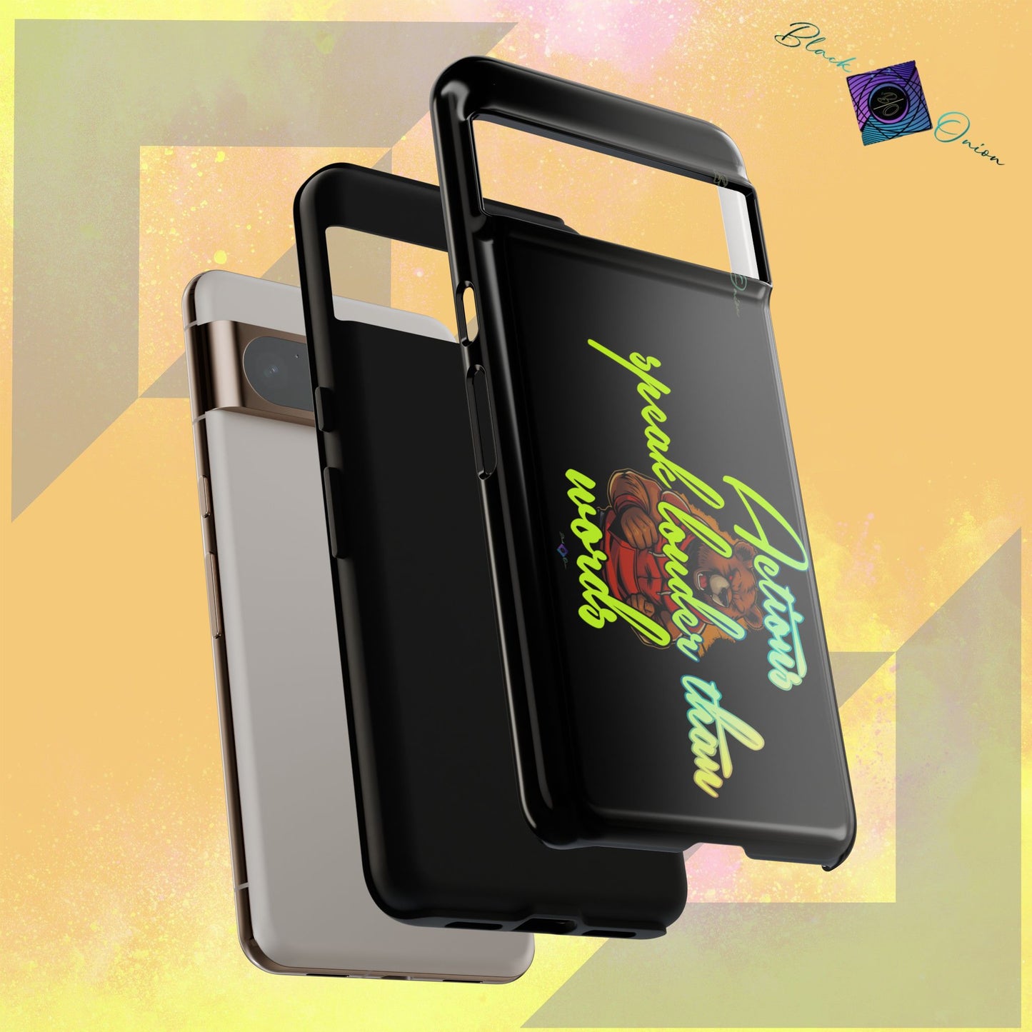 BlackOnion Brand New Phone Case - with Motivational Workout Motif ‘Actions speak lauder ‘💪🔥🫵