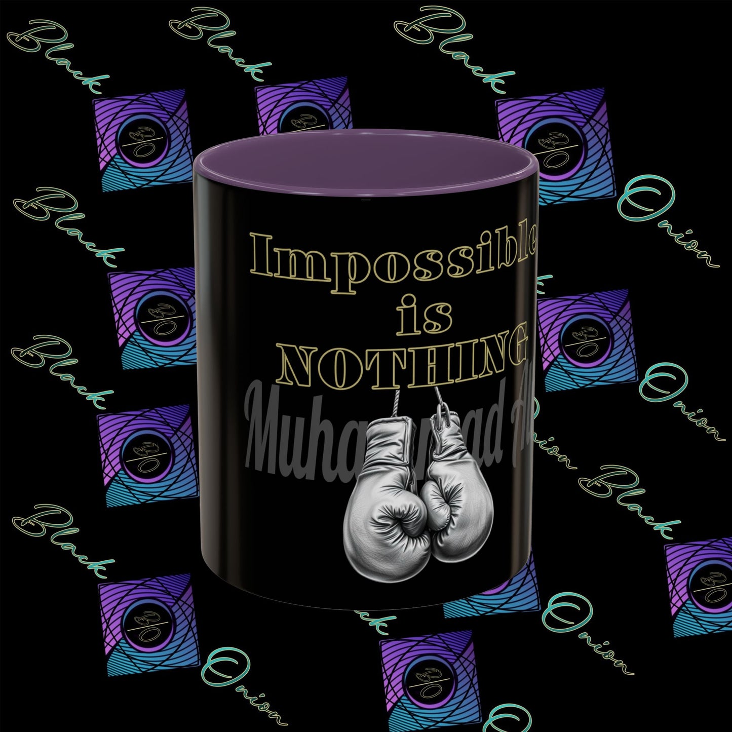 BlackOnion Coffee Mug 2 with Workout Motif ‘Impossible is NothingV2’🫵🔥💪