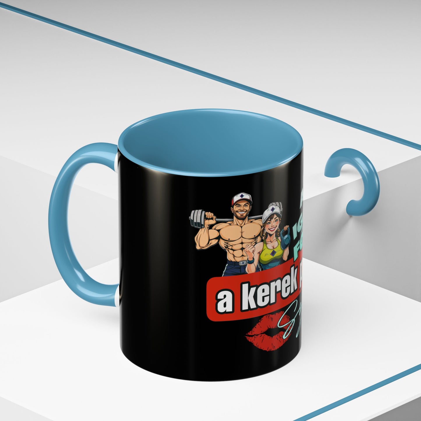 BlackOnion Coffee Mug Serial 2 with Workout Motif ‘Az igazi férfiak a kerek popsit szeretik ‘🫵🔥💪