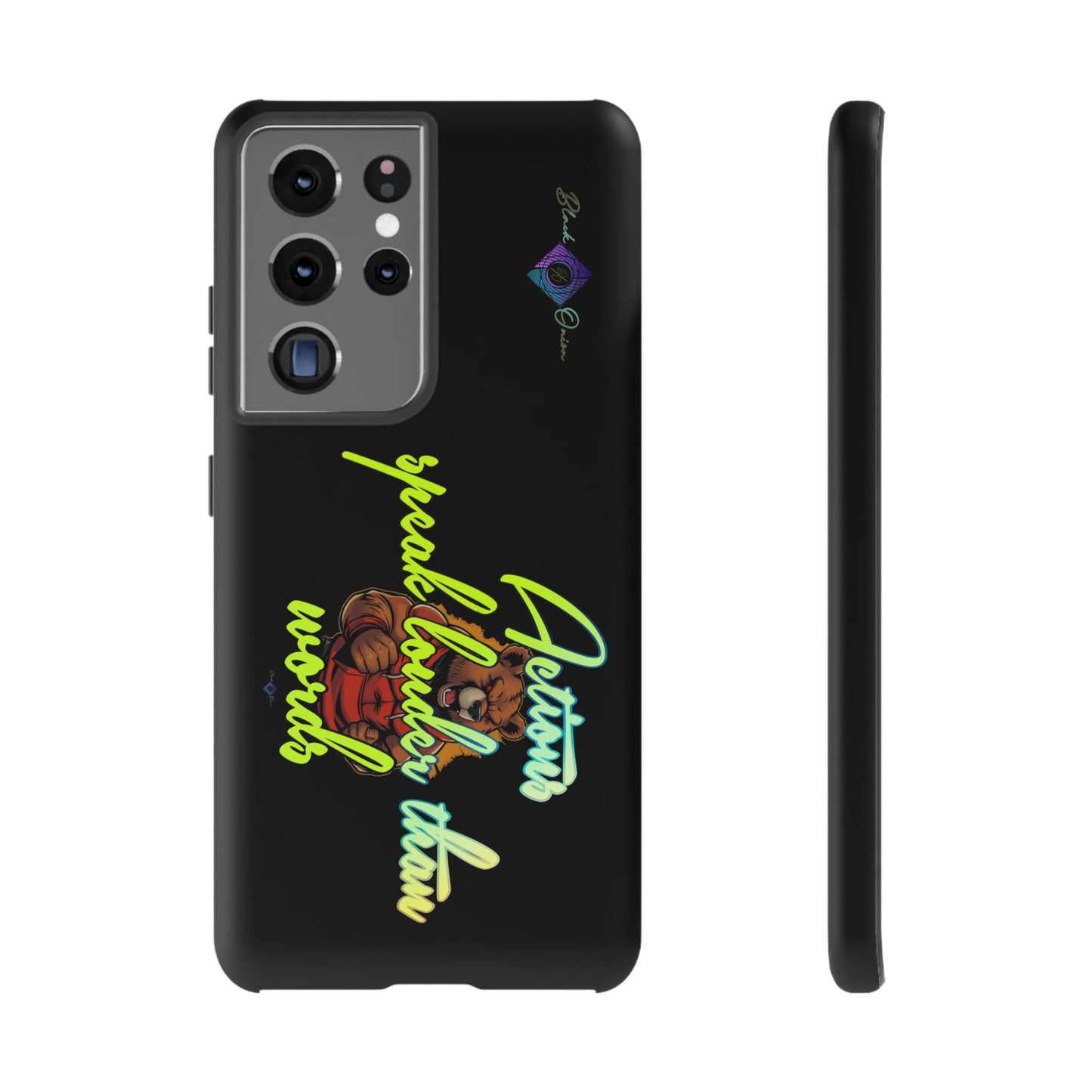 BlackOnion Brand New Phone Case - with Motivational Workout Motif ‘Actions speak lauder ‘💪🔥🫵