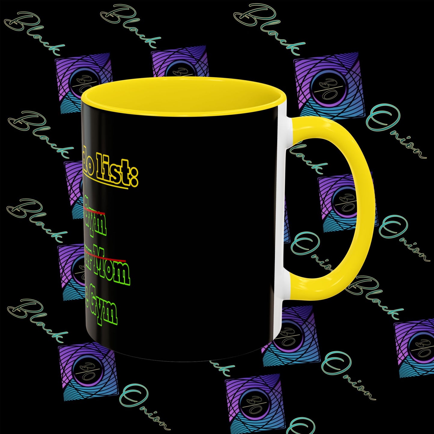 BlackOnion Coffee Mug 2 with Workout Motif ‘Today To Do List V2’🫵🔥💪