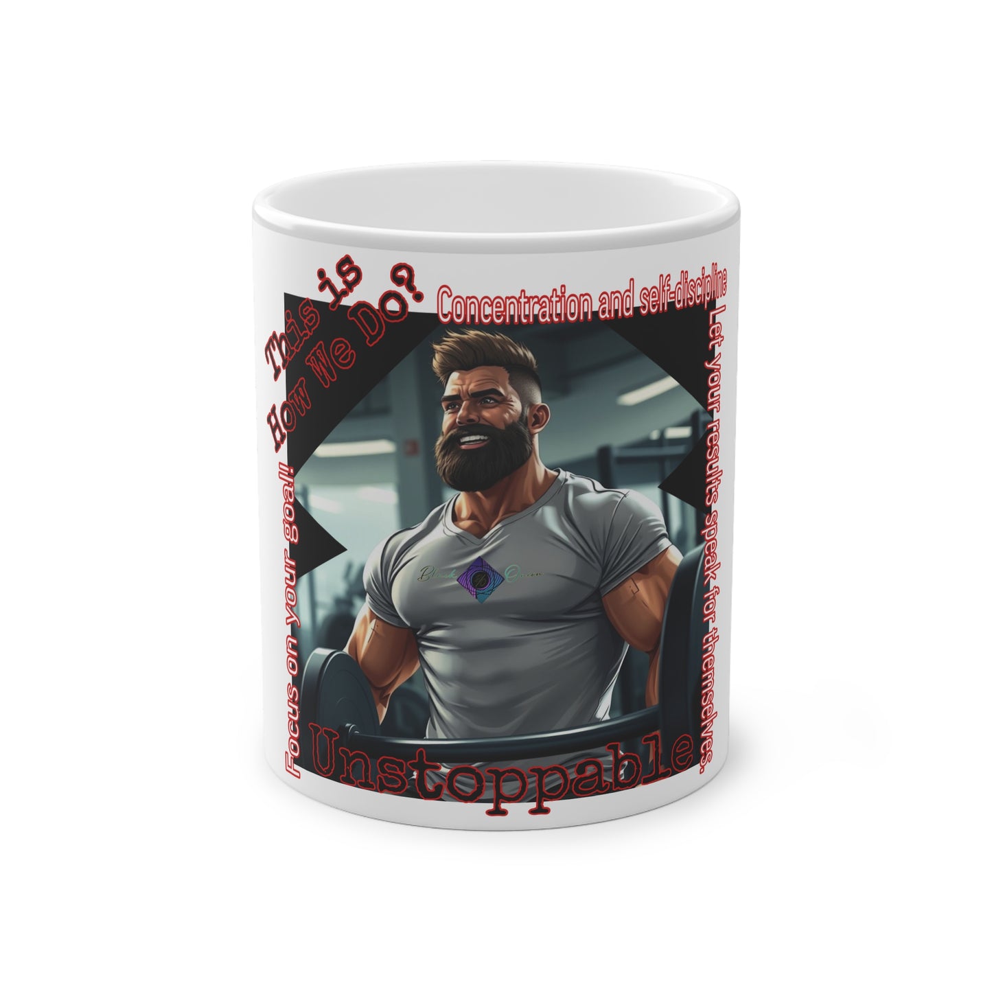 B/O Color Changing Mug with Motif ‘Unstoppable’ 💪🔥🫵