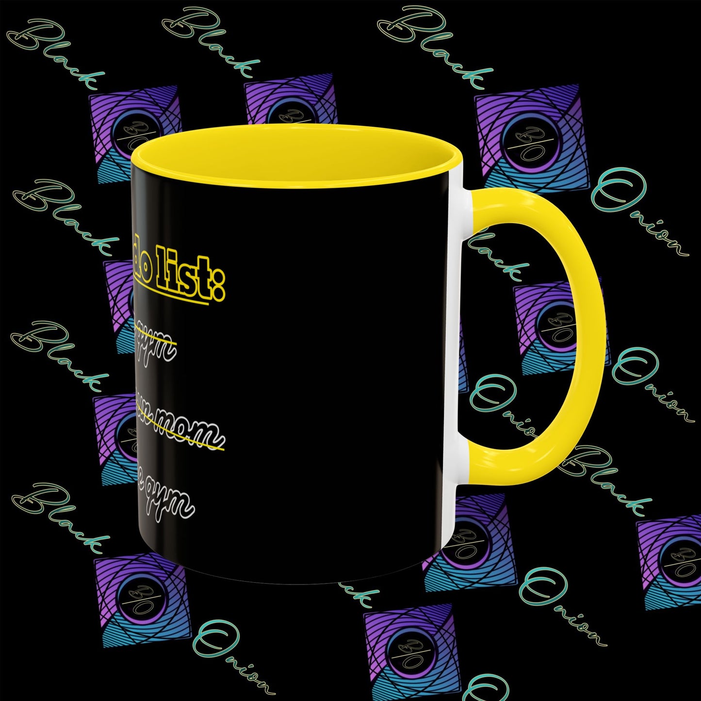 BlackOnion Coffee Mug - 11oz with Workout Motif ‘Today To Do List ’🔥💪🫵
