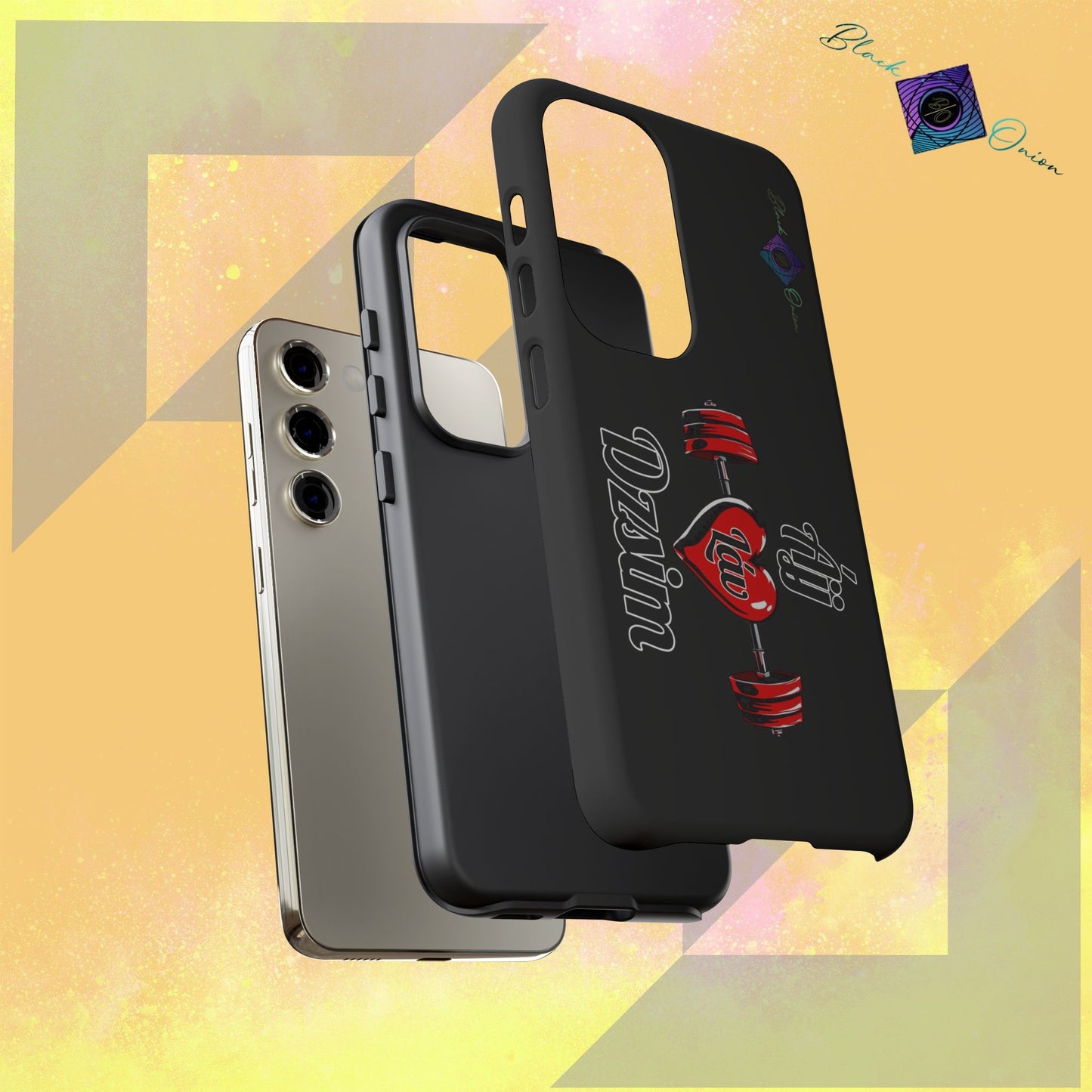 BlackOnion Brand New Phone Case - with Motivational Workout Motif’Ájj Láv Dzsim ‘💪🔥🫵