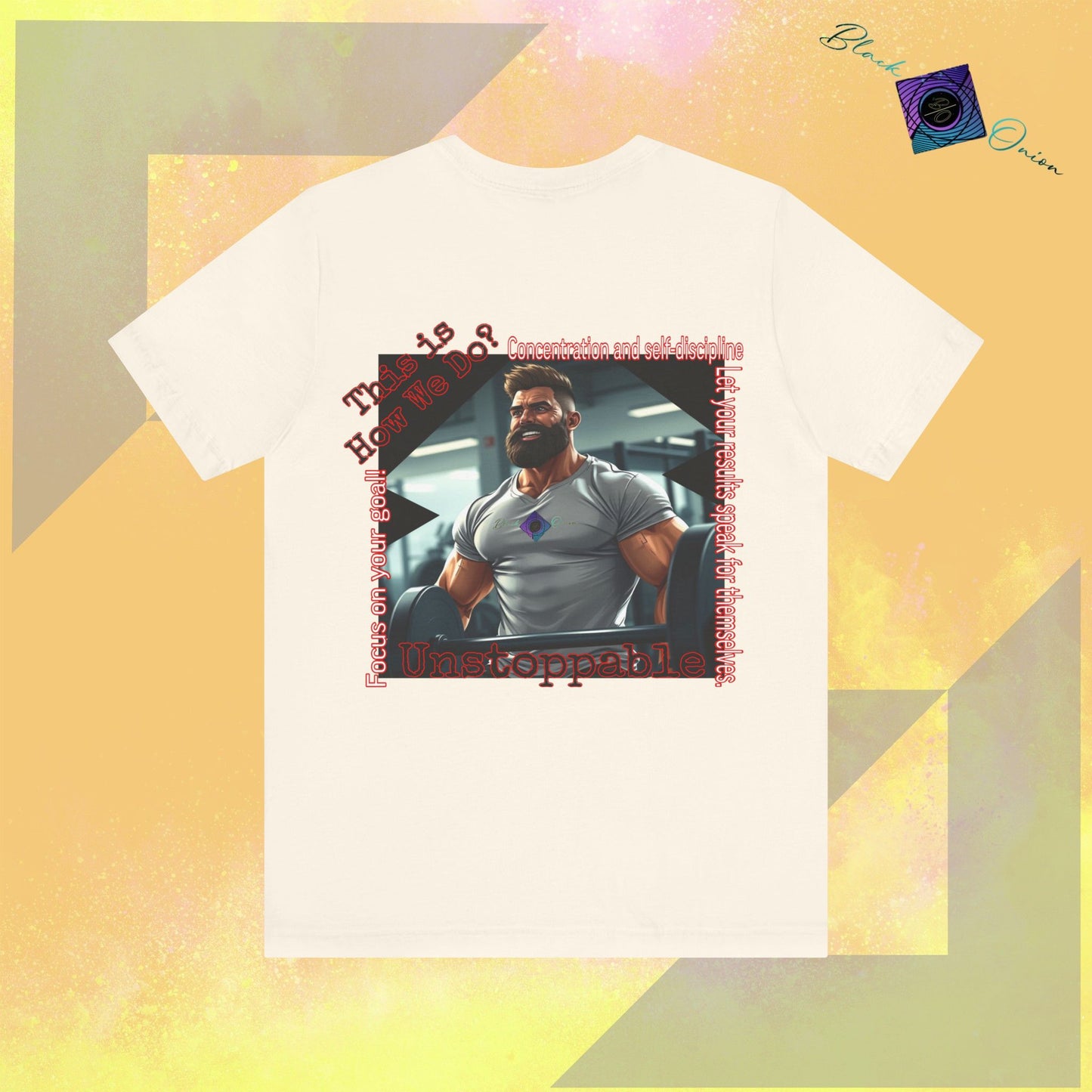 BlackOnion T-shirt with Workout Motif “Unstoppable “💪🔥🫵