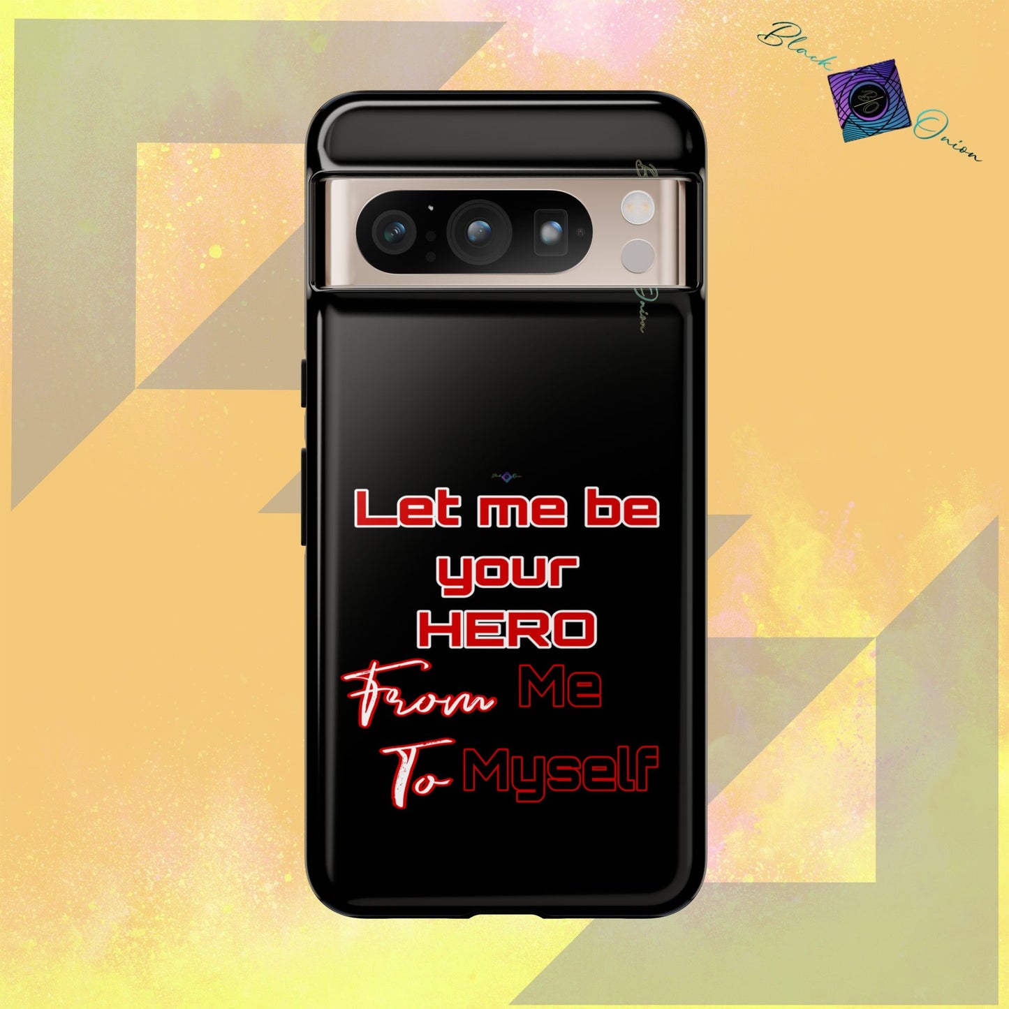 BlackOnion Brand New Phone Case - with Motivational Workout Motif’Let me be your Hero ‘💪🔥🫵