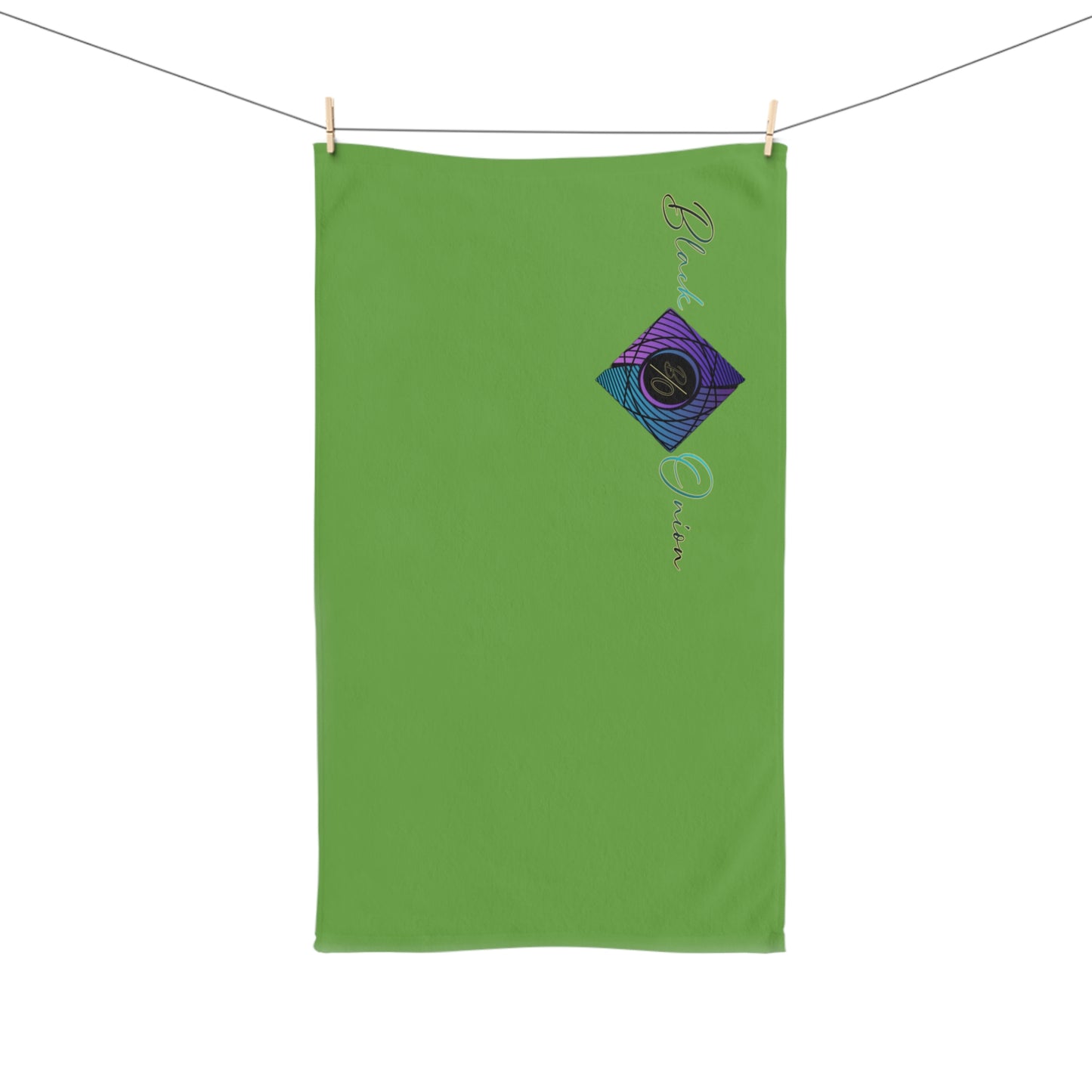 BlackOnion Chic Hand Towel with Stylish BlackOnion Design and Green colour ๐ฅ๐ช