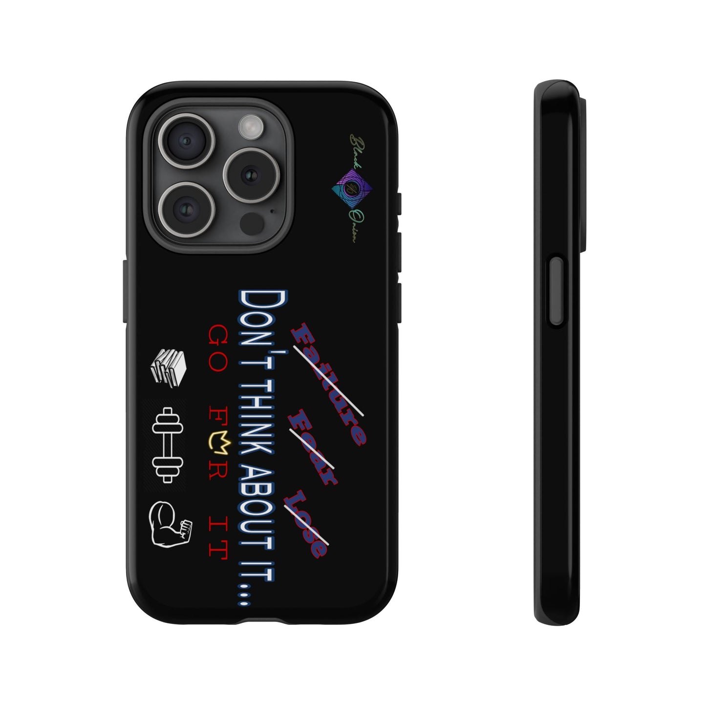 BlackOnion Brand New Phone Case - with Motivational Workout Motif’Don’t think ‘💪🔥🫵