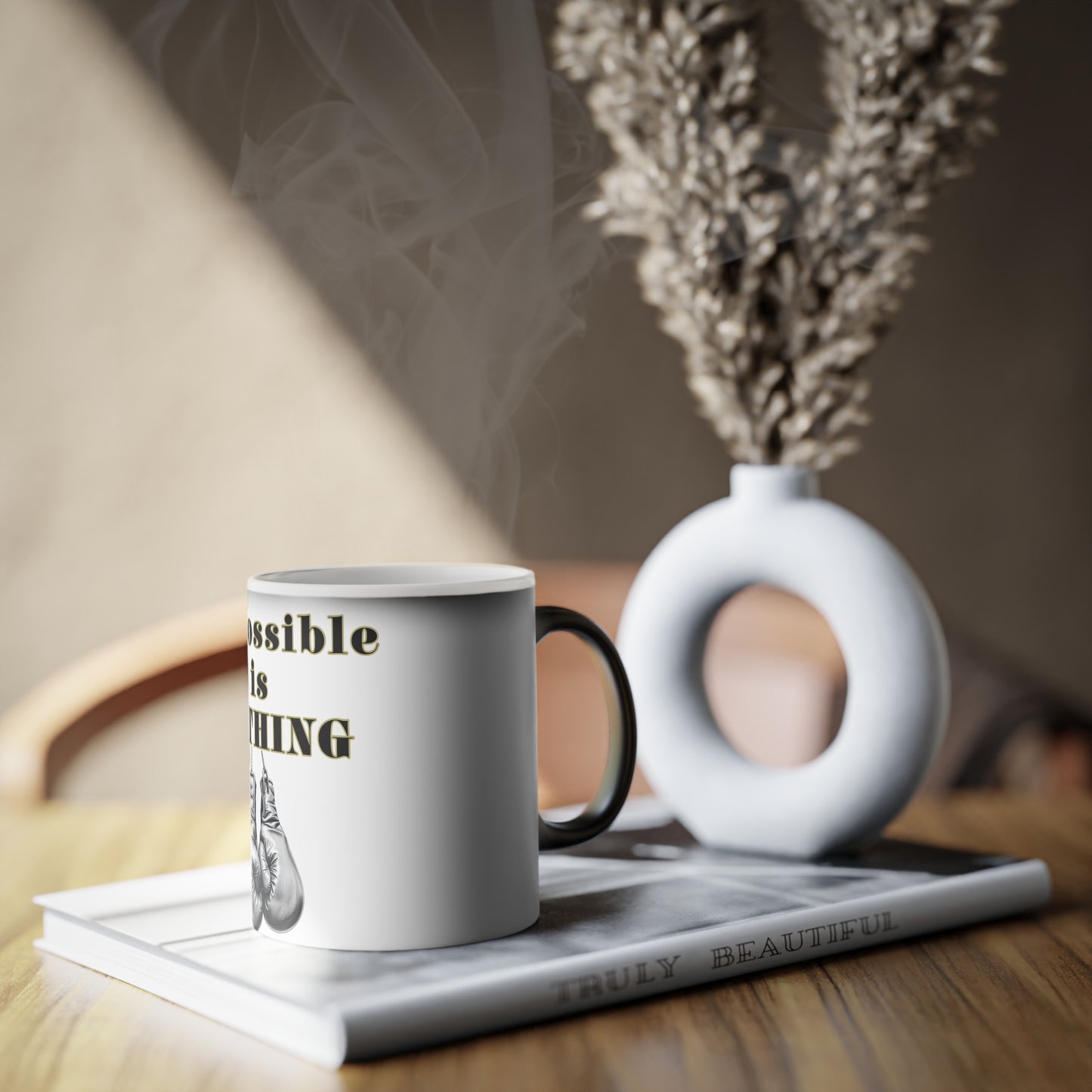 BlackOnion Color Changing Mug with Workout Motif ‘Impossible is nothing’ 💪🔥🫵