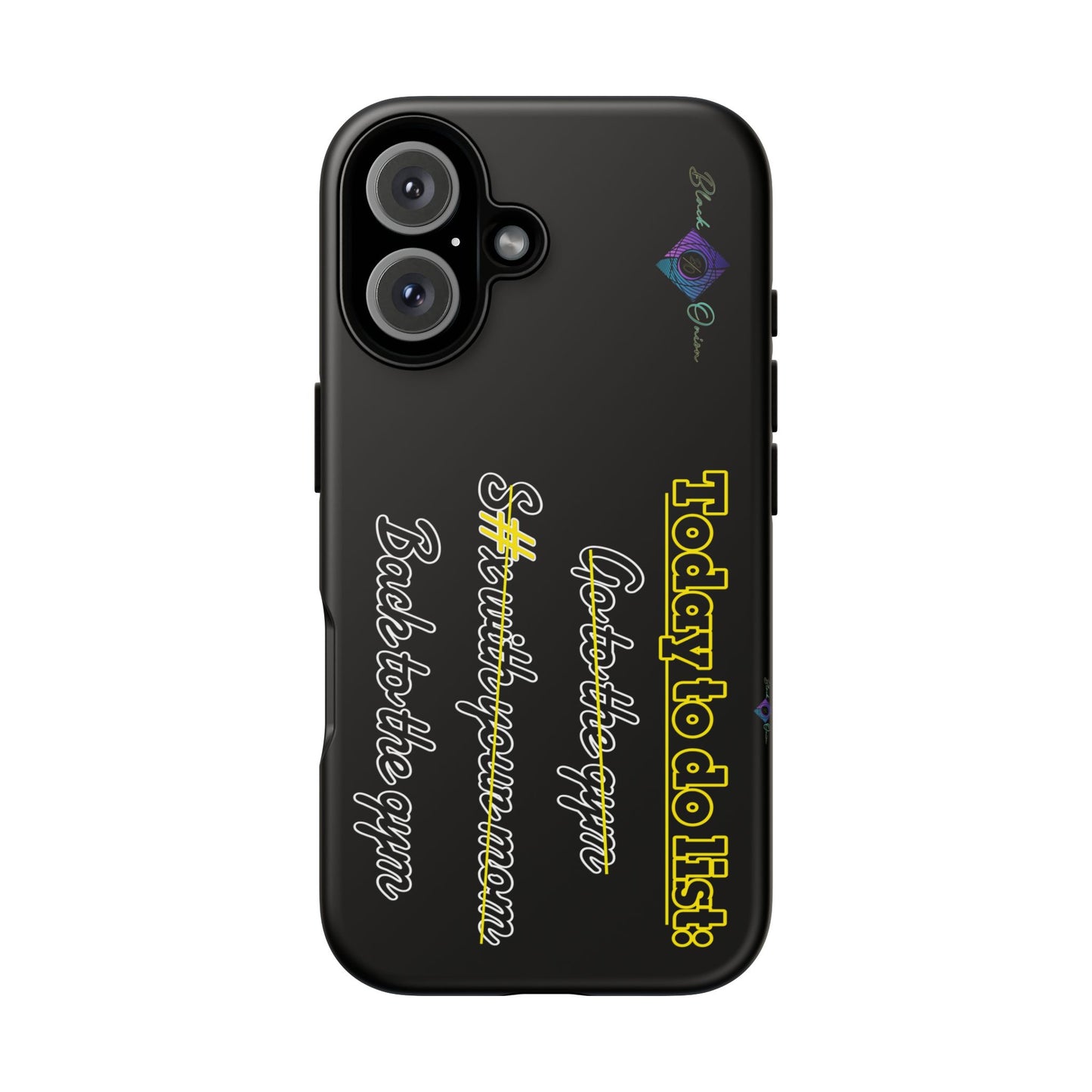 BlackOnion Brand New Phone Case - with Motivational Workout Motif’Today to do list ‘💪🔥🫵