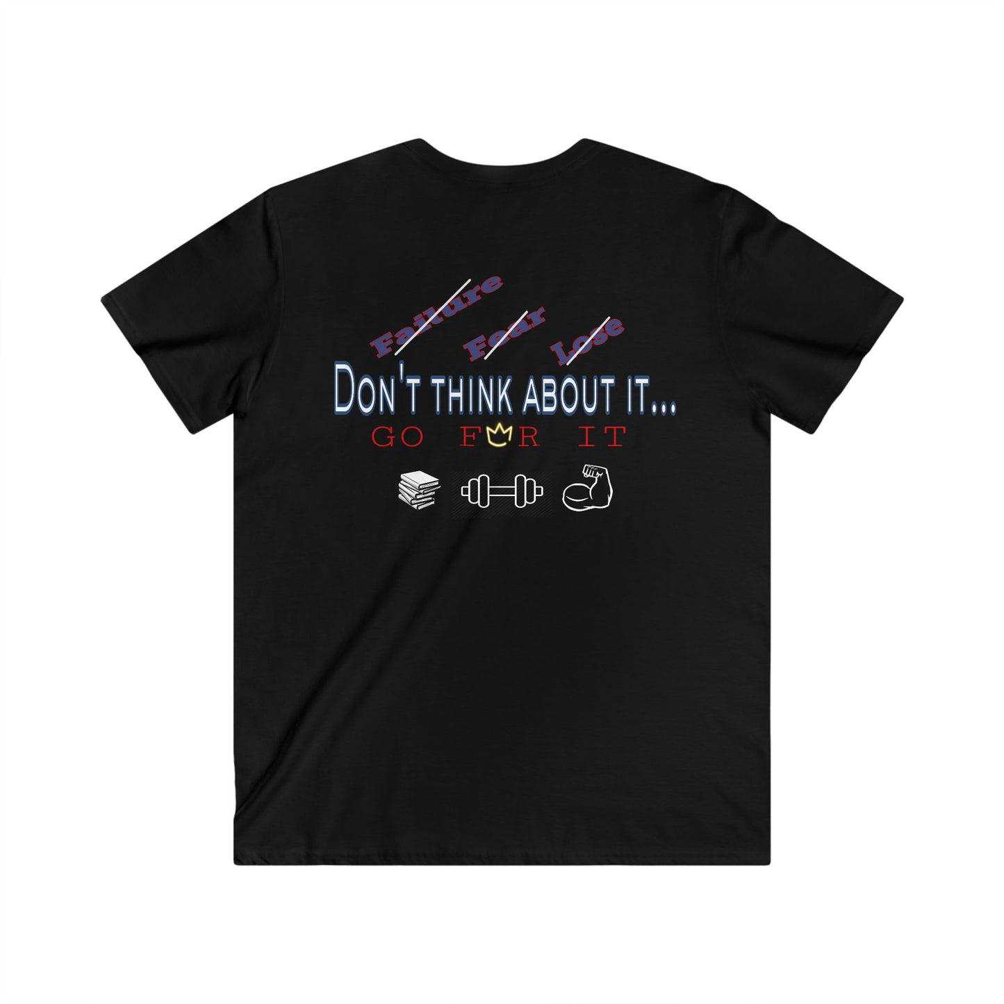 BlackOnion Men's V-Neck T-Shirt with Workout Motif ‘Don‘t think about it’ 💪🔥🫵