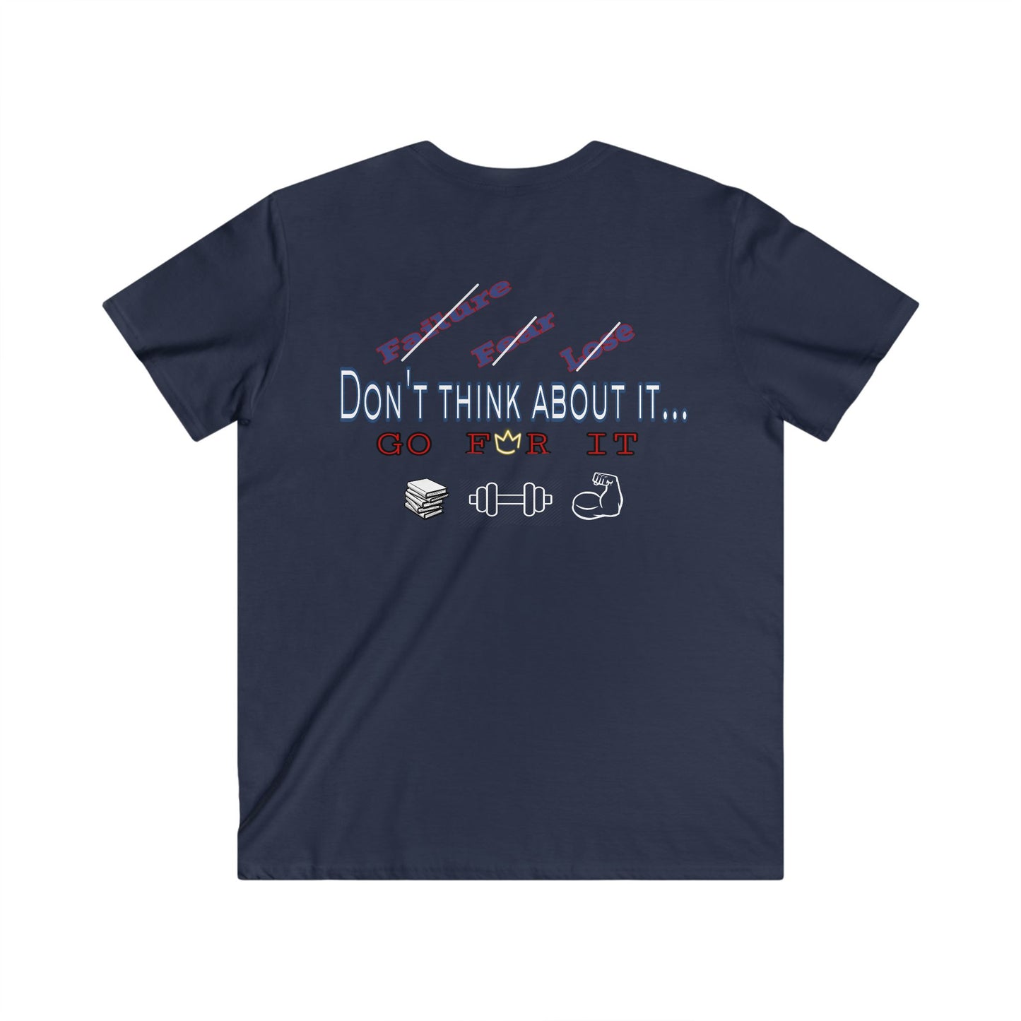BlackOnion Men's V-Neck T-Shirt with Workout Motif ‘Don‘t think about it’ 💪🔥🫵