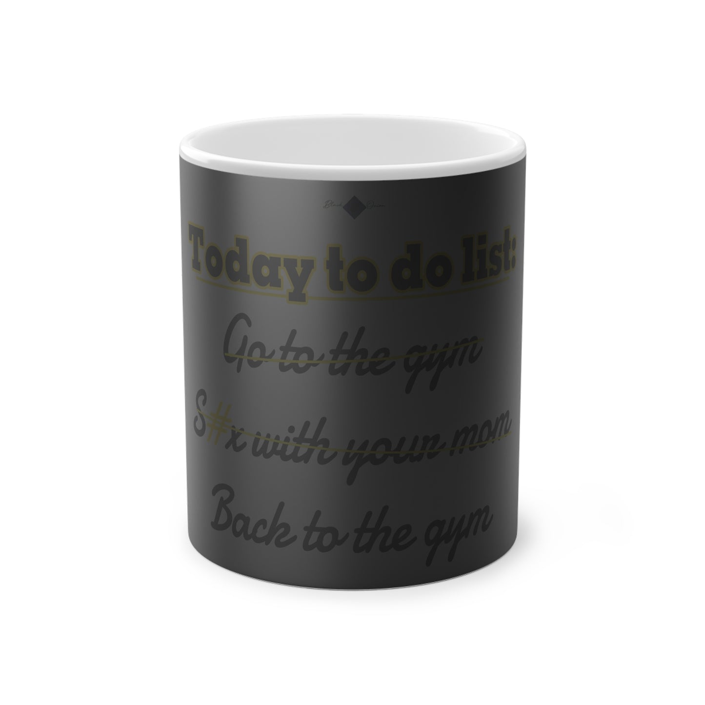 BlackOnion Color Changing Mug with Workout Motif ‘Today To Do List’ 💪🔥🫵