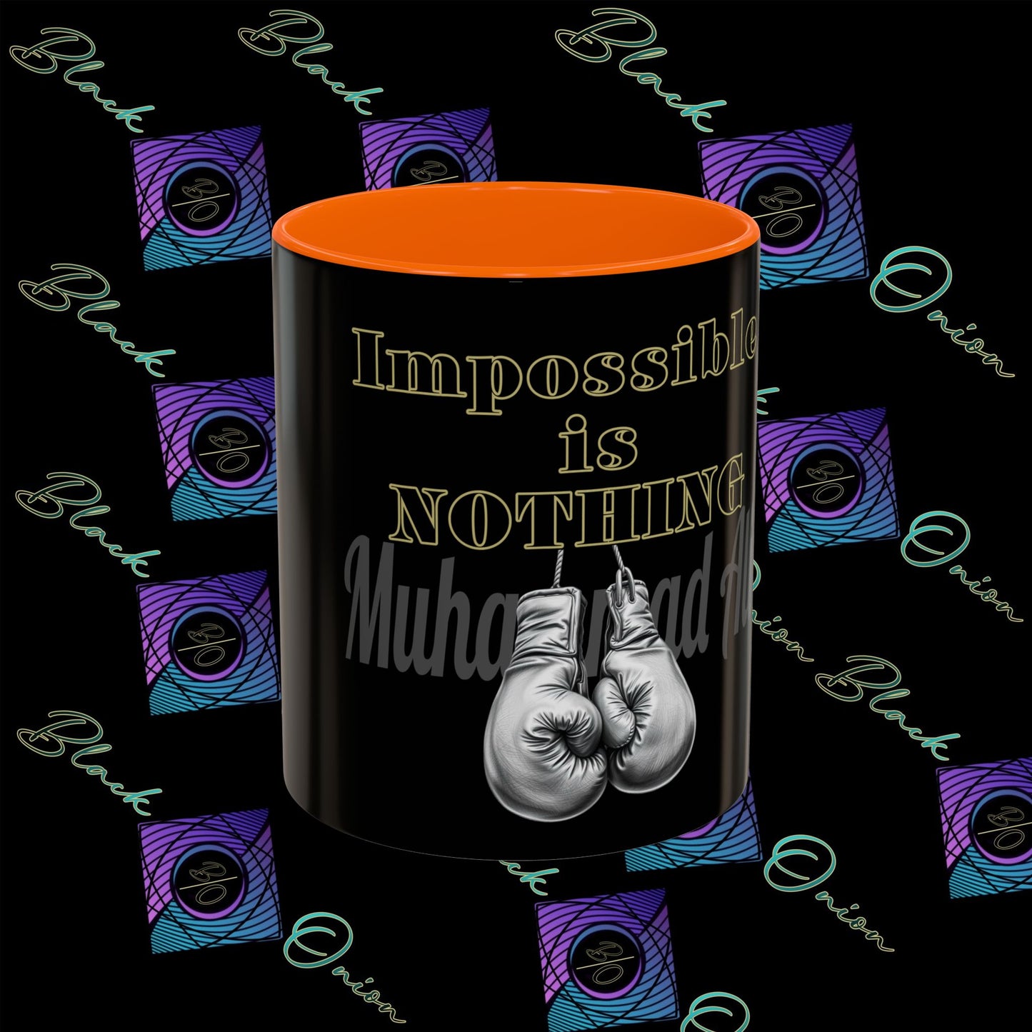 BlackOnion Coffee Mug 2 with Workout Motif ‘Impossible is NothingV2’🫵🔥💪